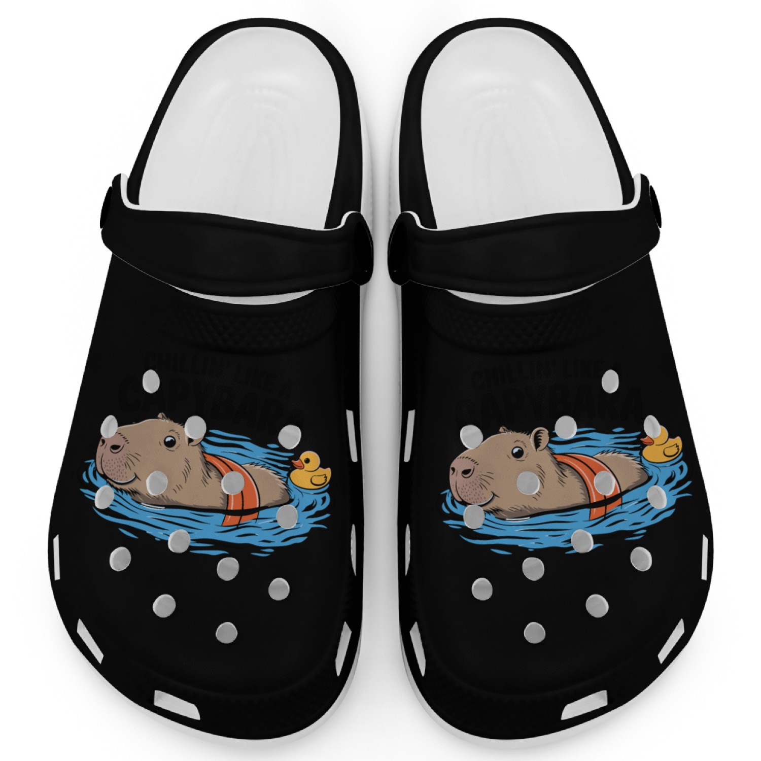 Chillin' Like A Capybara Relaxing Vibes Graphic Clogs