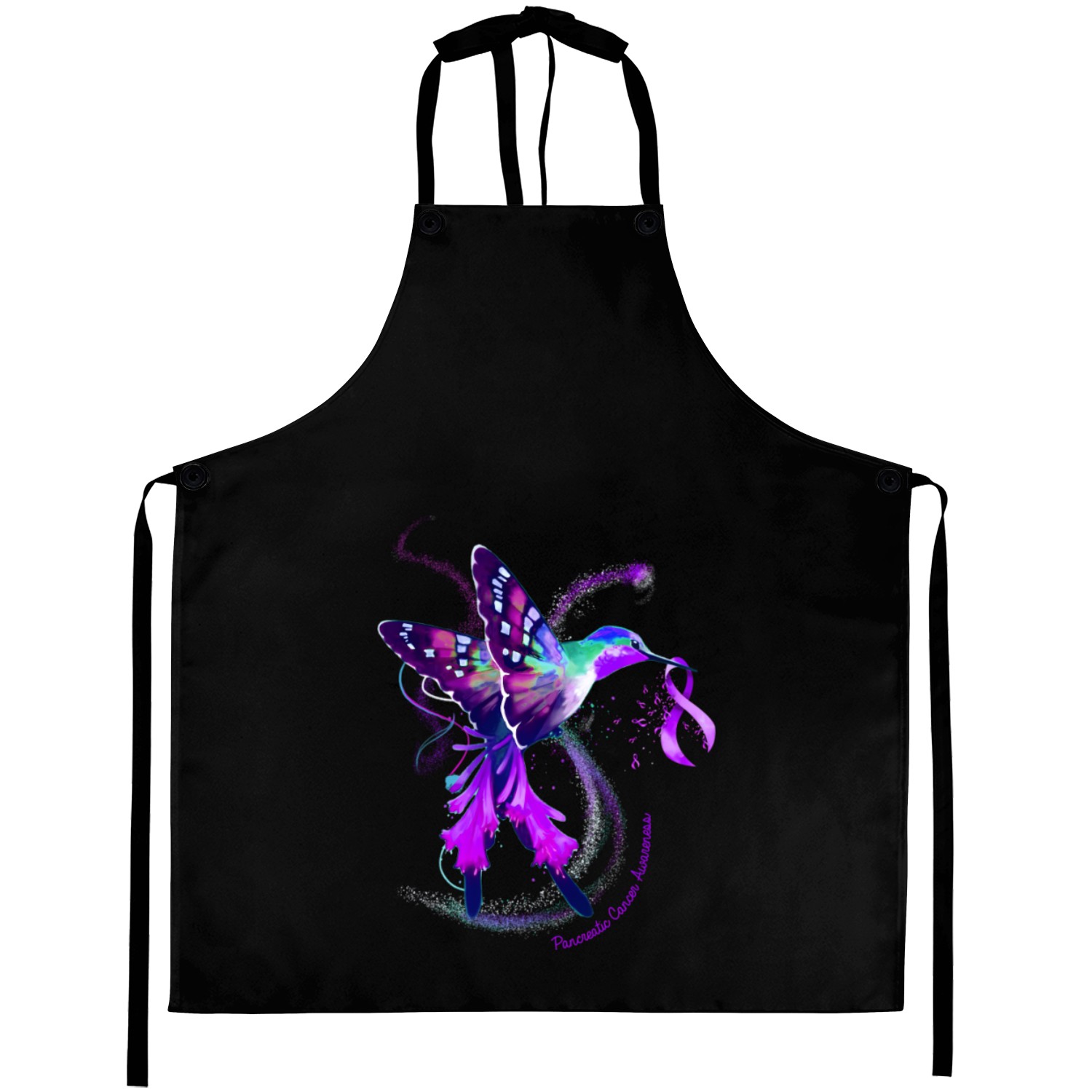Hummingbird Purple Ribbon Pancreatic Cancer Aprons