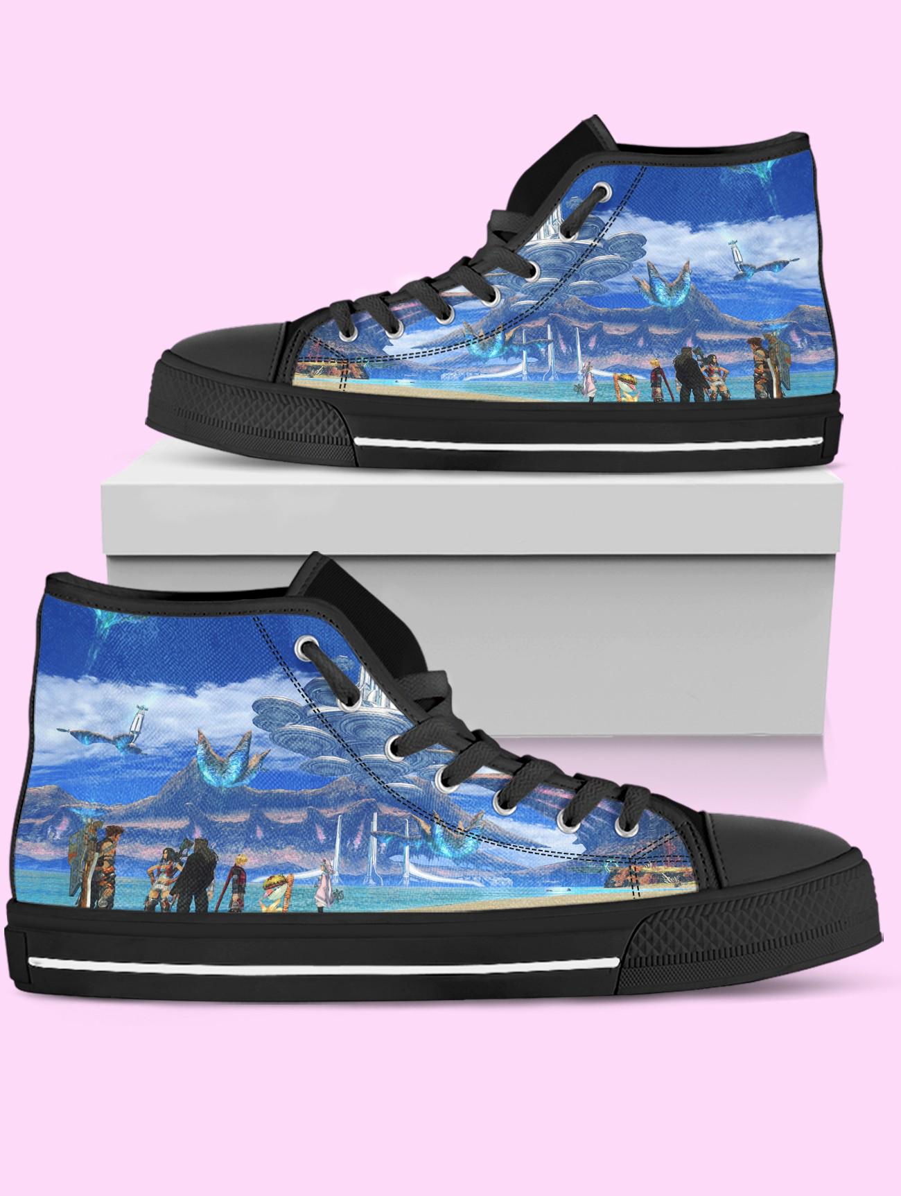 Xenoblade Chronicles High Top Shoes, Video Game Sneakers for Women, Men
