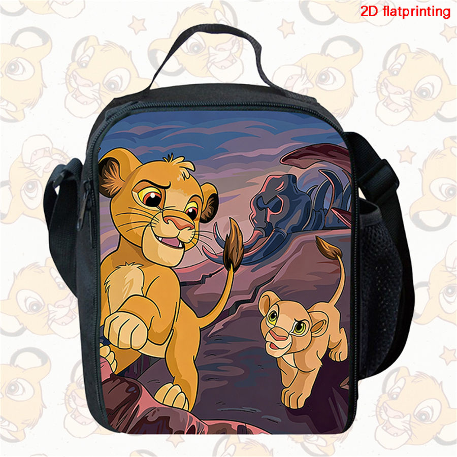 Children's Cartoon Lion-King Lunch Bag, Insulated Picnic Bag for Kids Aged 4-10