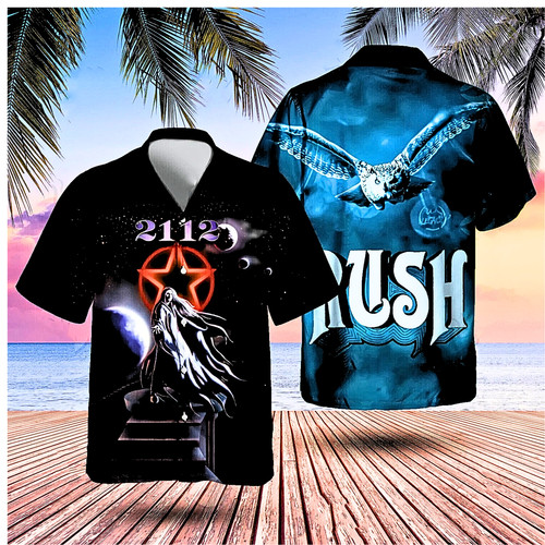 New Men's Rush 2112 Rock Shirts 3D Print Unisex Hawaiian Shirts Summer Men Women Hip Hop Trend Short Sleeve Blouse Beach Y2k Top