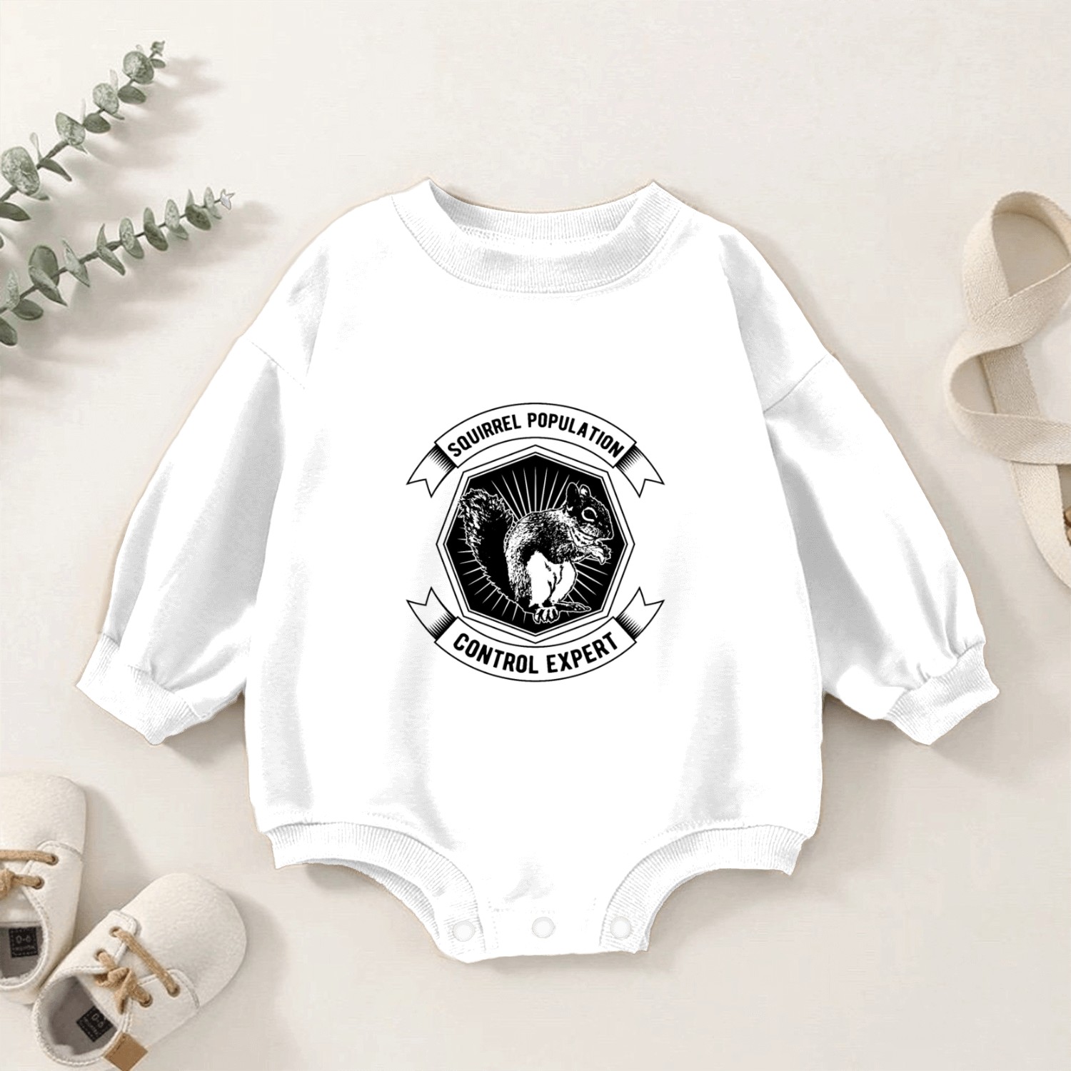 Squirrel Population Control Expert Baby Romper Sweatshirts
