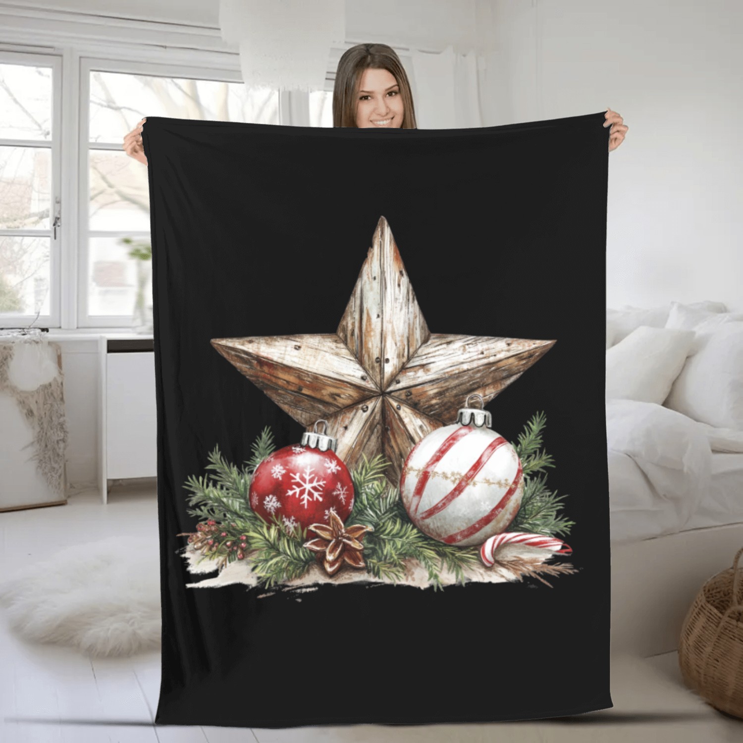 Merry Christmas, Christmas Vintage Fleece Blankets