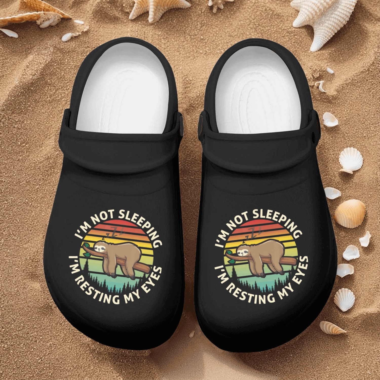 I'm Not Sleeping I'm Just Resting My Eyes Sloth Vi Nurse Clogs