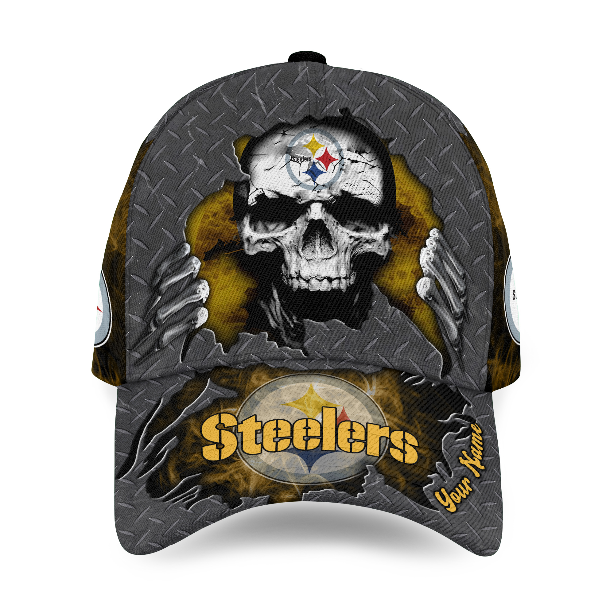 Pittsburgh Steeler- Personalized football Skull Cap