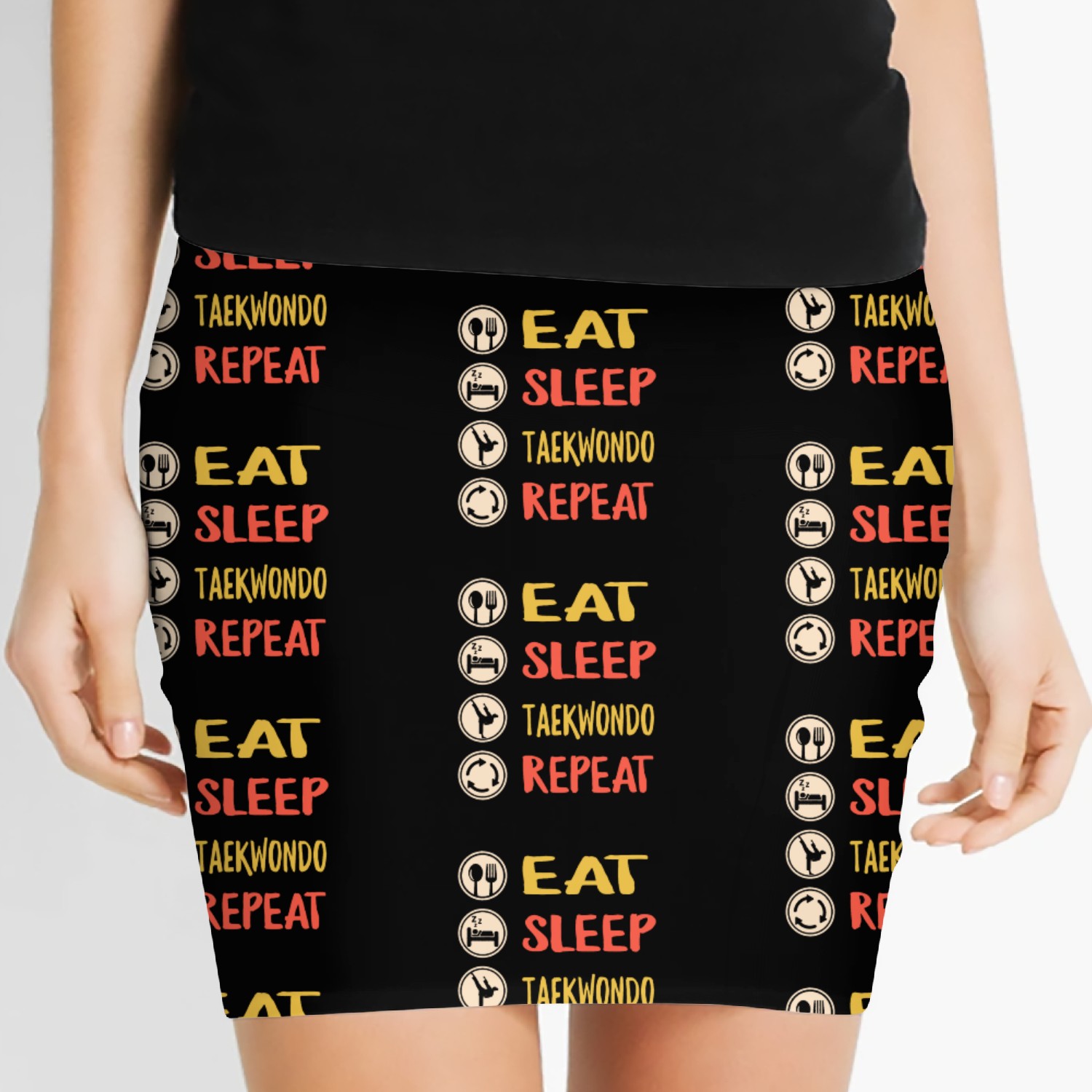 Taekwondo Women's Mini Skirts, Vintage Eat Sleep Taekwondo