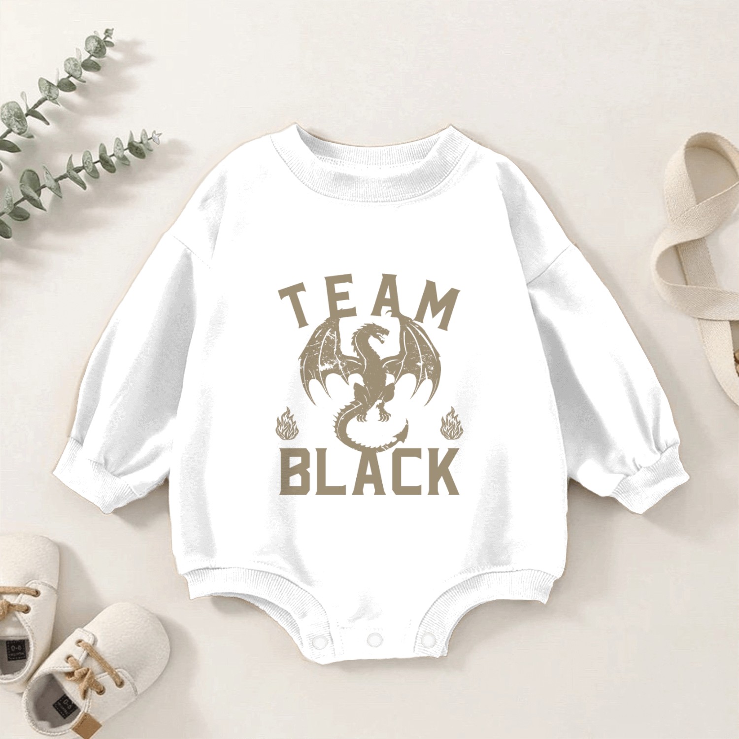 Team Black Baby Romper Sweatshirts