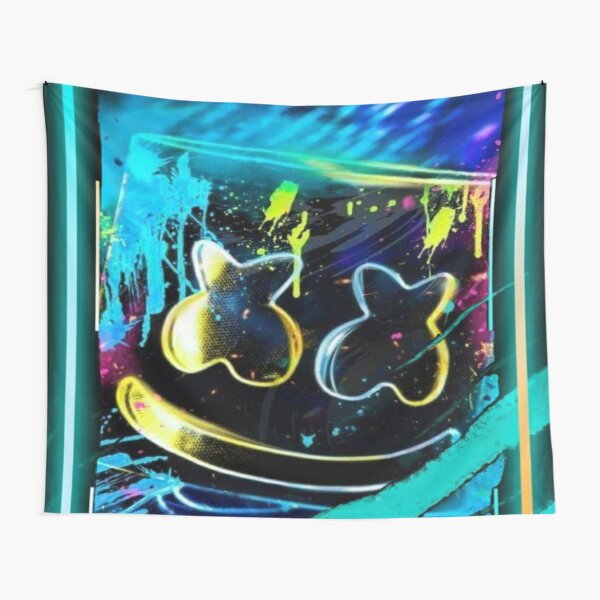 marshmellow dj merch neon cool Tapestry