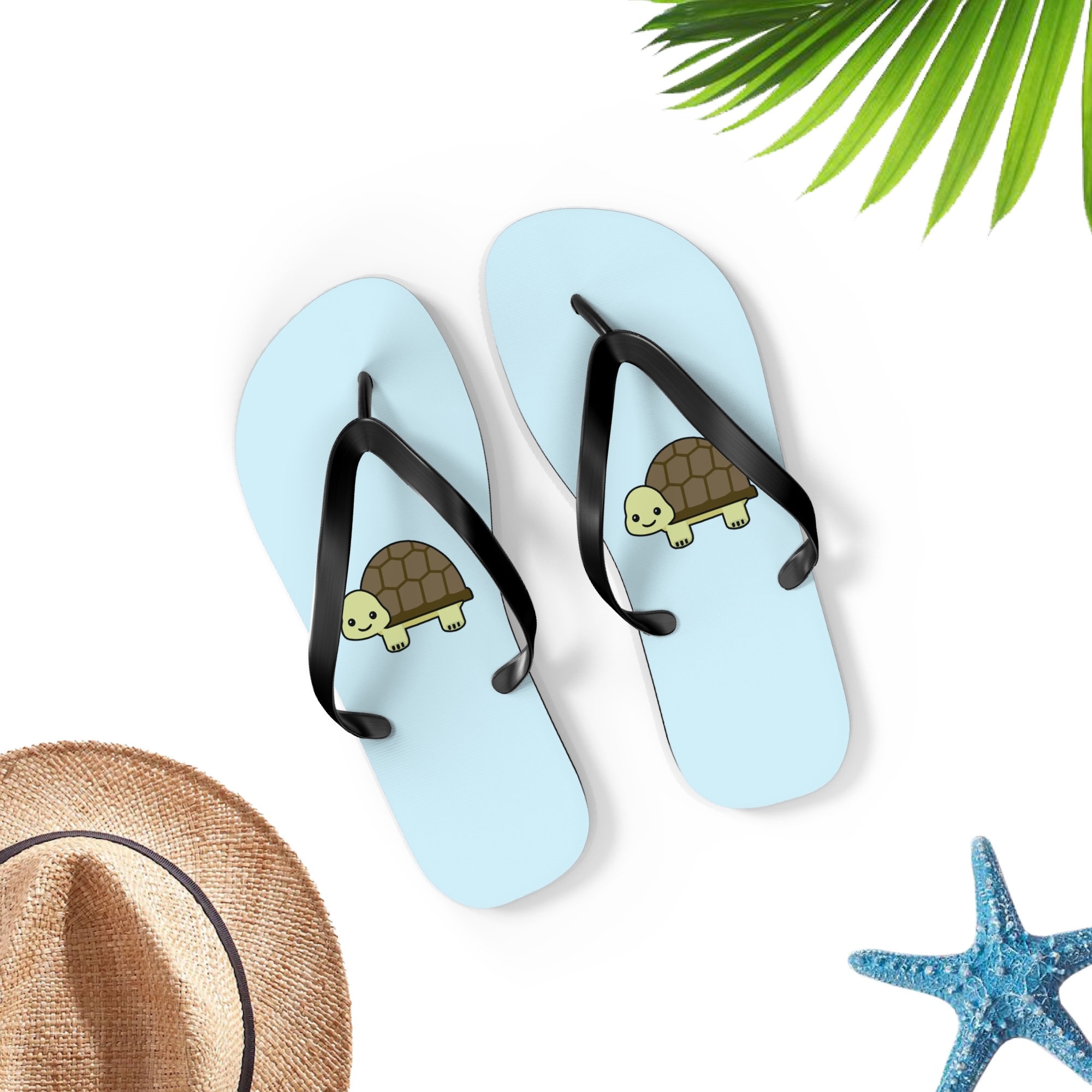 Turtle Flip-Flops, Cute Turtle Flip Flops, Turtle Sandals, Turtle Lover Gift, Cute Turtle Gift, Fun Turtle Gift, Turtle UNISEX Flip-Flops