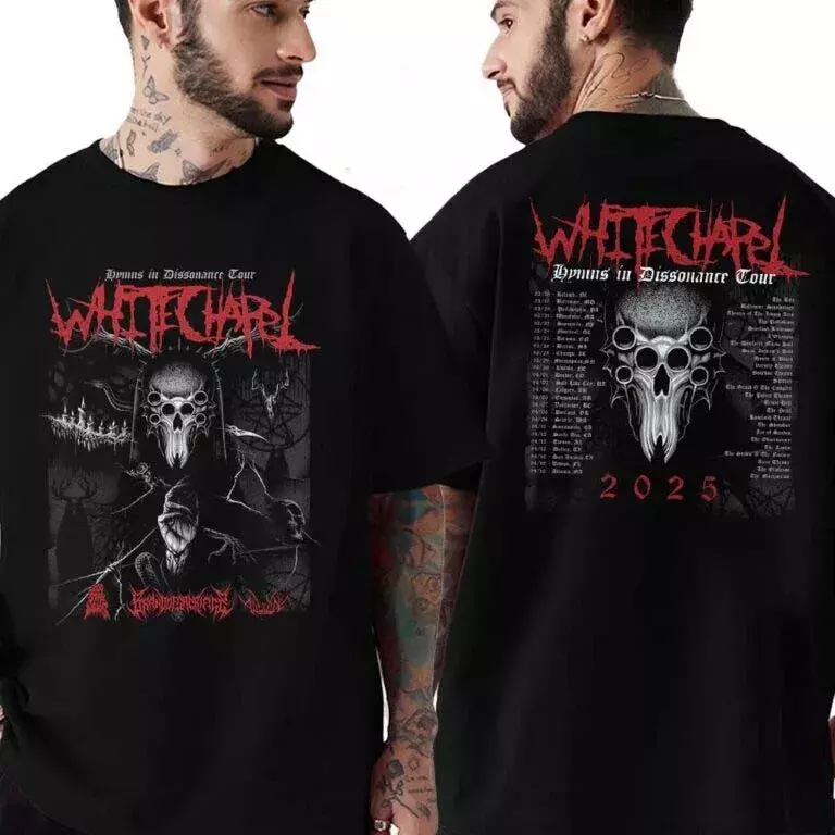 Whitechapel Hymns In Dissonance Tour 2025 Dates List Start In Raleigh NC T-Shirt
