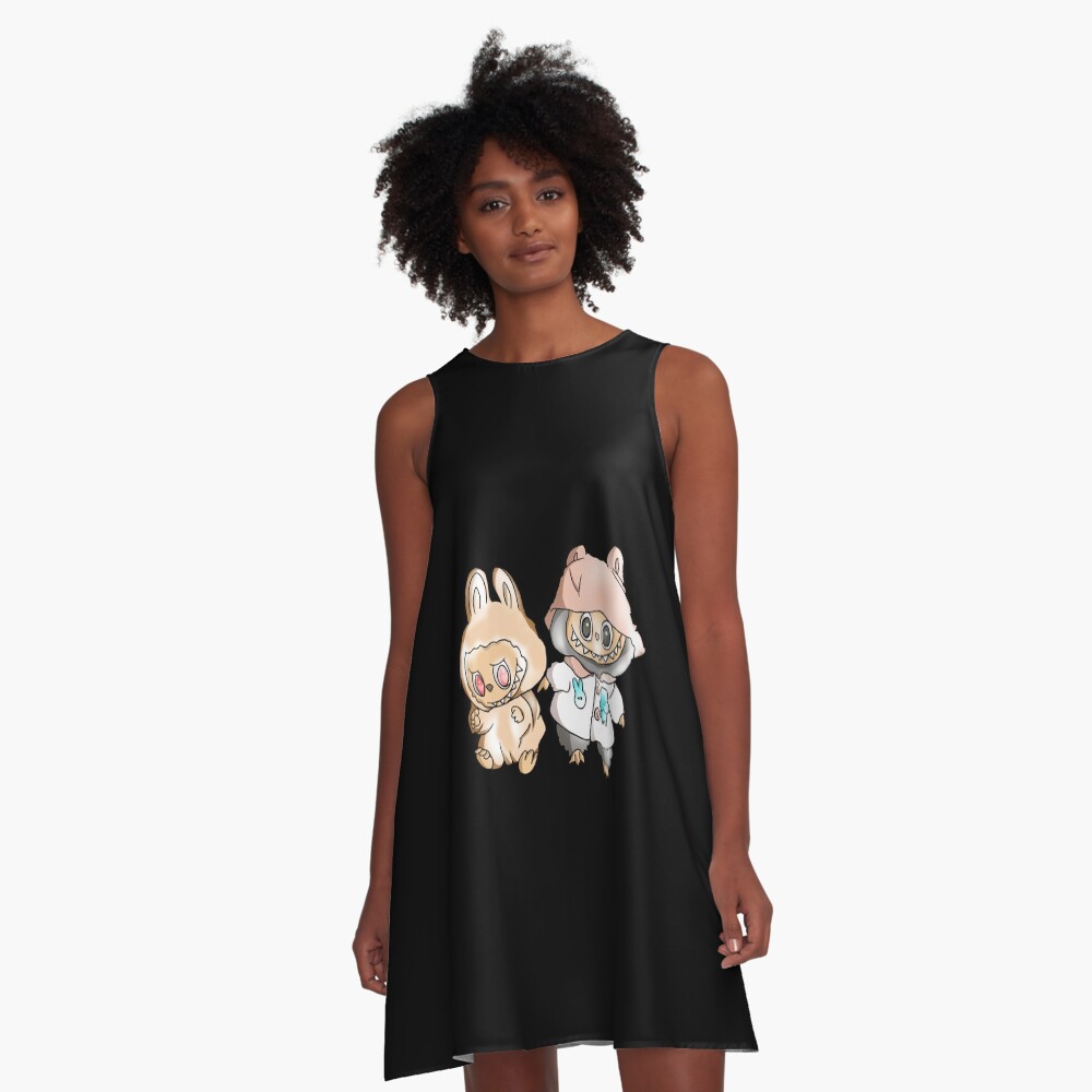 Cute Labubu The Monster For Men, For Women, For Kids, Funny Labubu Gift A-Line Dress