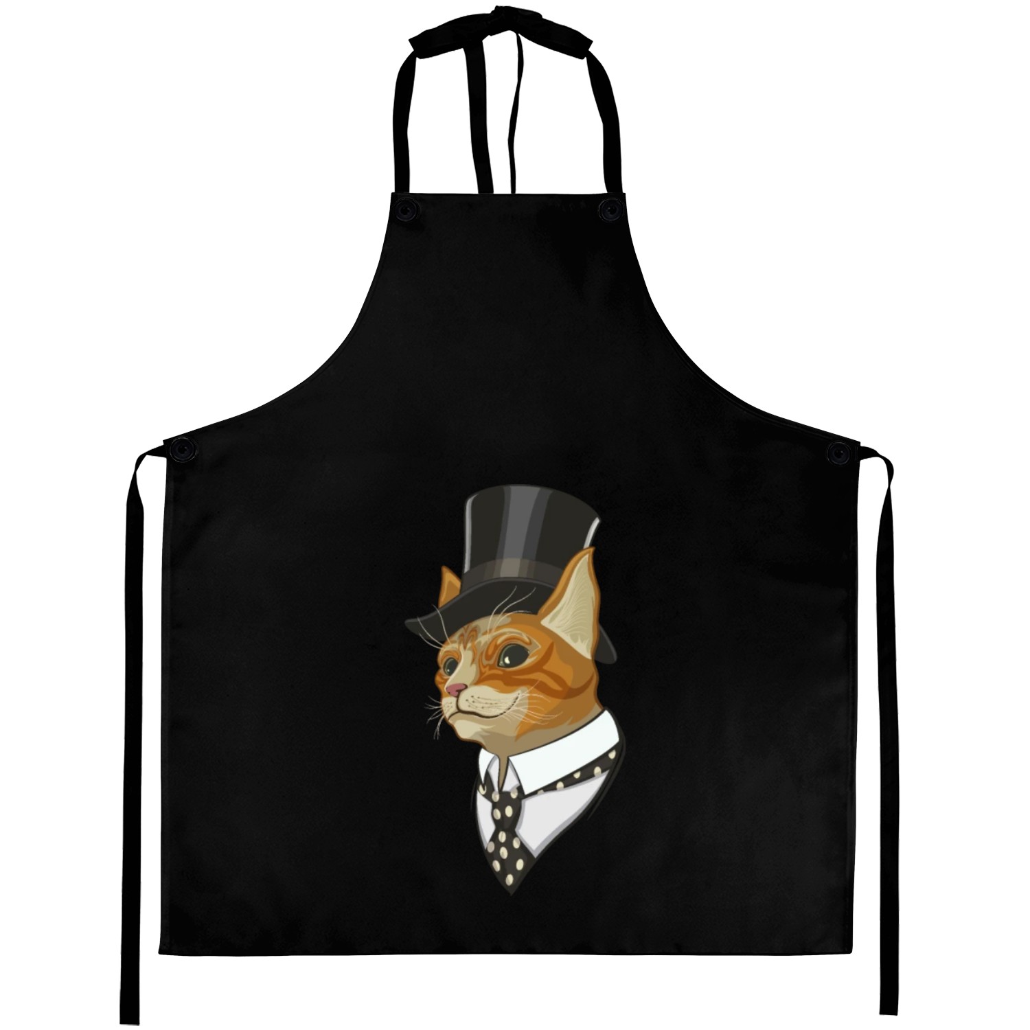calssic cat in a top hat and neatly dressed Aprons