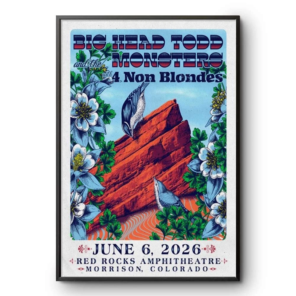 Big Head Todd And The Monsters Red Rocks June 6 2026 Concert Poster