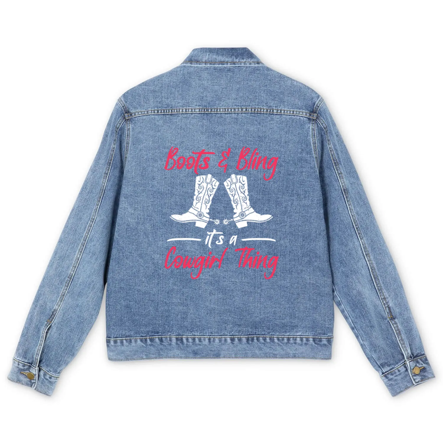 Boots And Bling It's A Cowgirl Thing Men's Denim Jackets