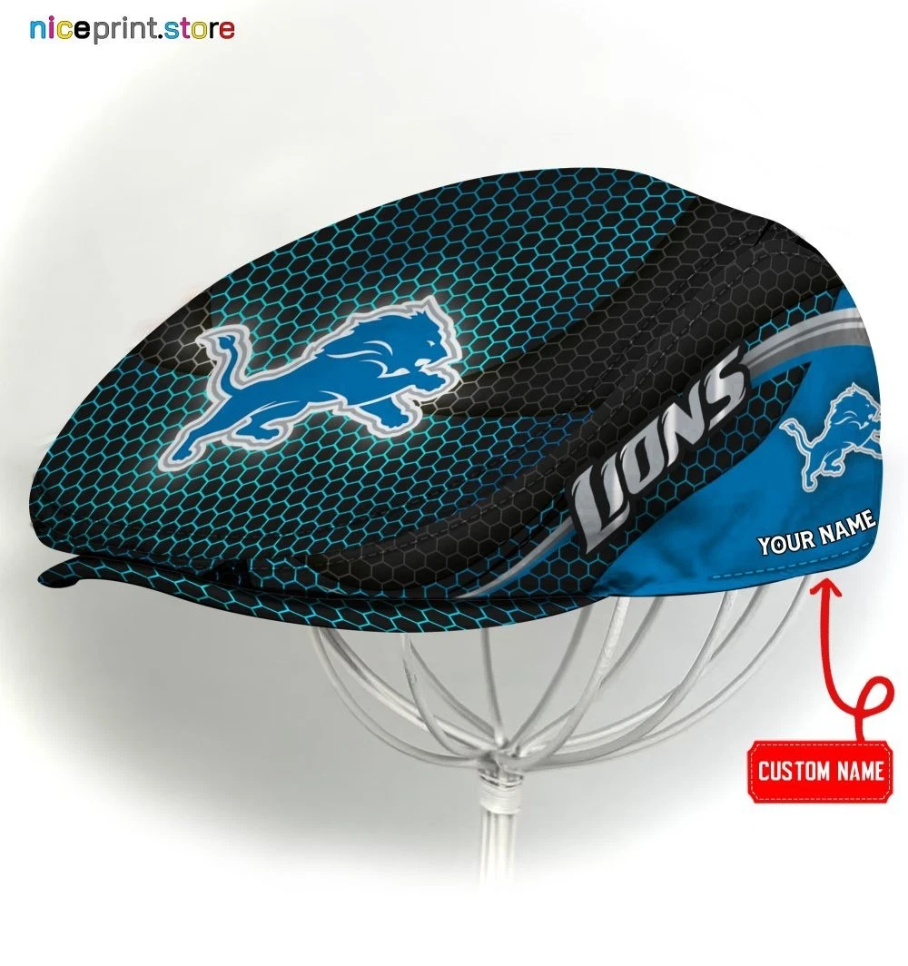 Detroit Team Lions Jeff Cap Lions Newsboy Cap Golf Cap Driving Hat for Men