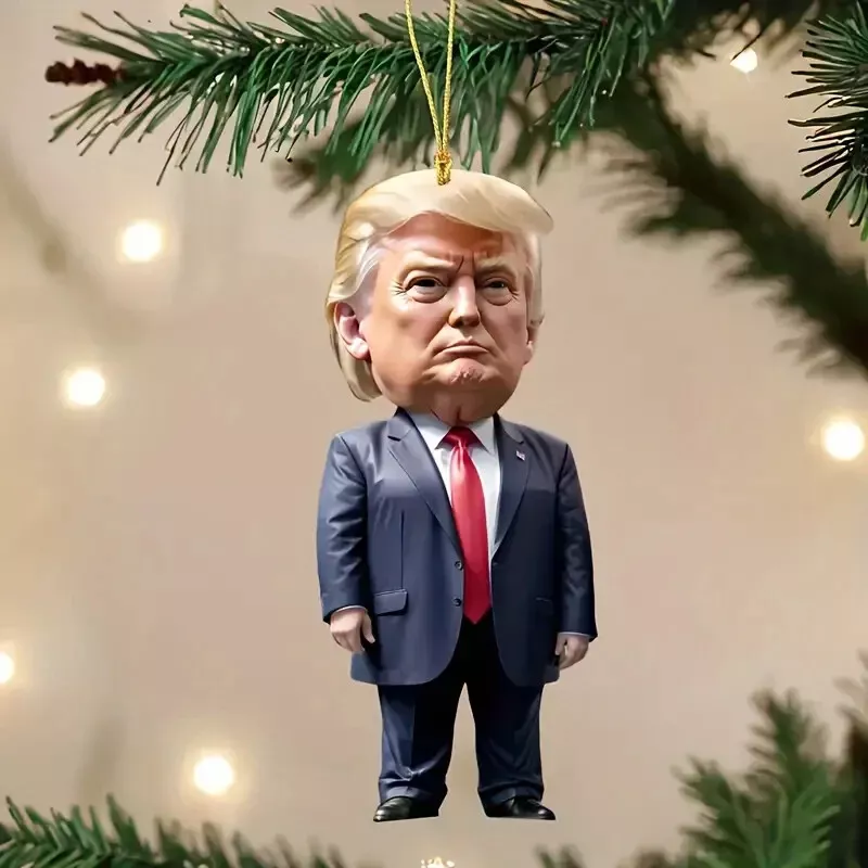 Patiotic Donald Trump 2024 Christmas ornament - Acrylic Tree Decor, Holiday Gift