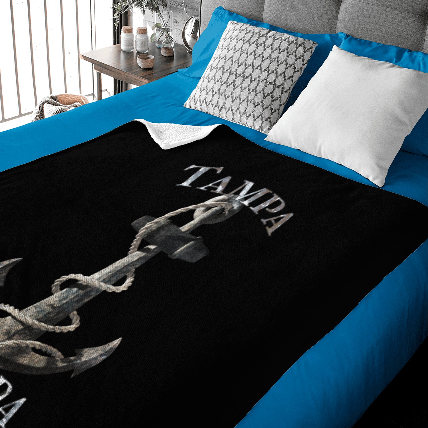 Tampa Florida Nautical Anchor Sailing Baby Blankets