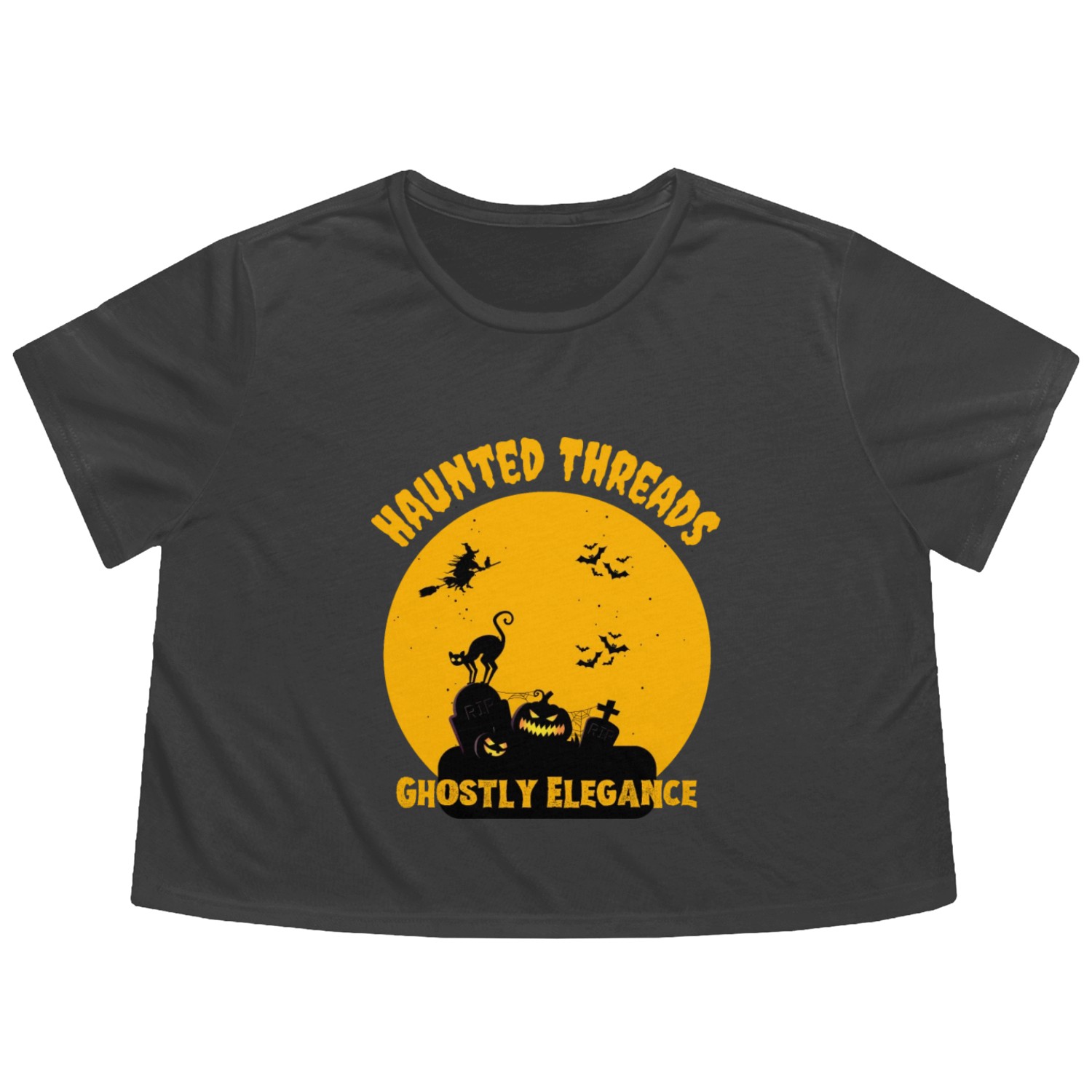 every day is Halloween haunted trades Flowy Cropped Tees