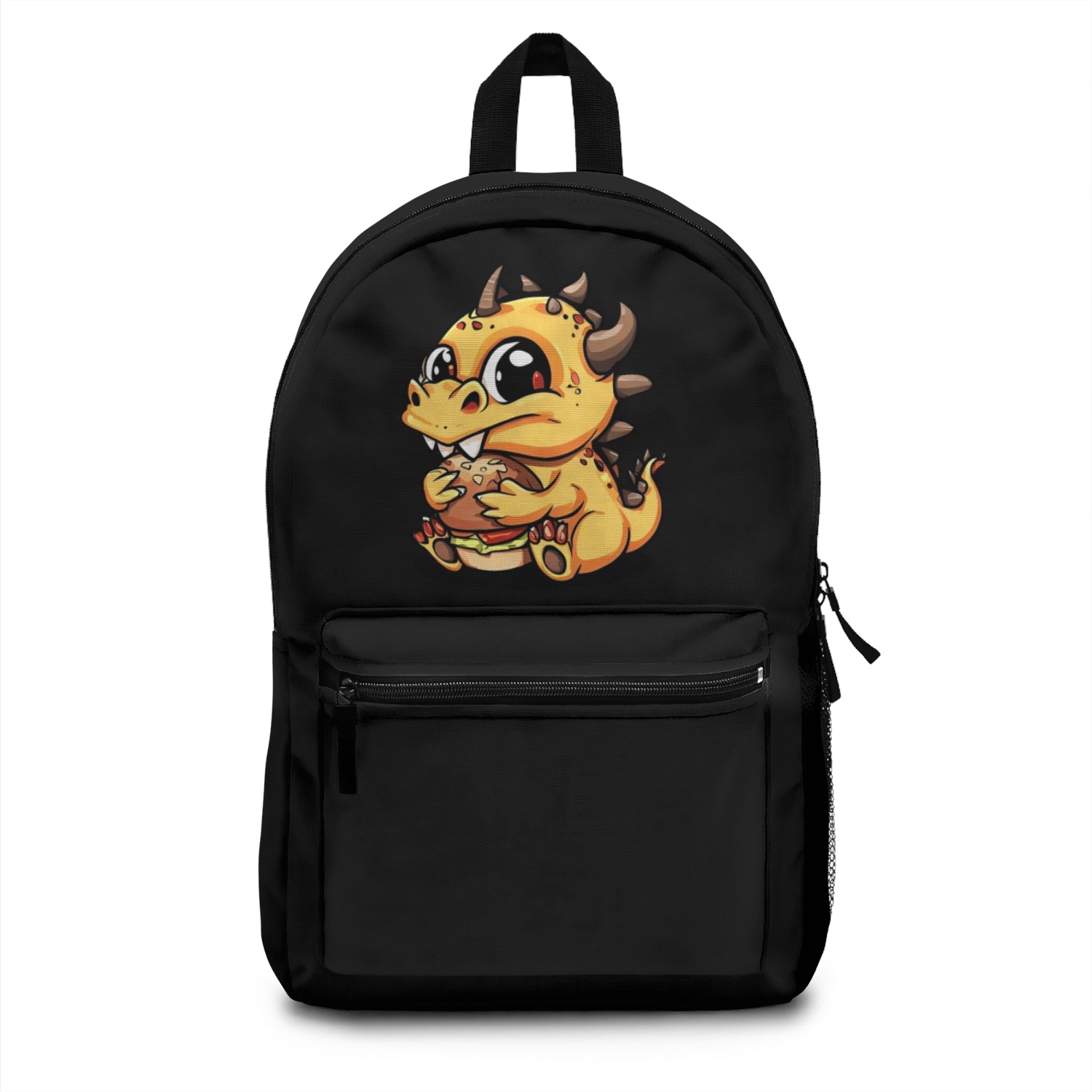 Dragon hugs hamburger Backpacks