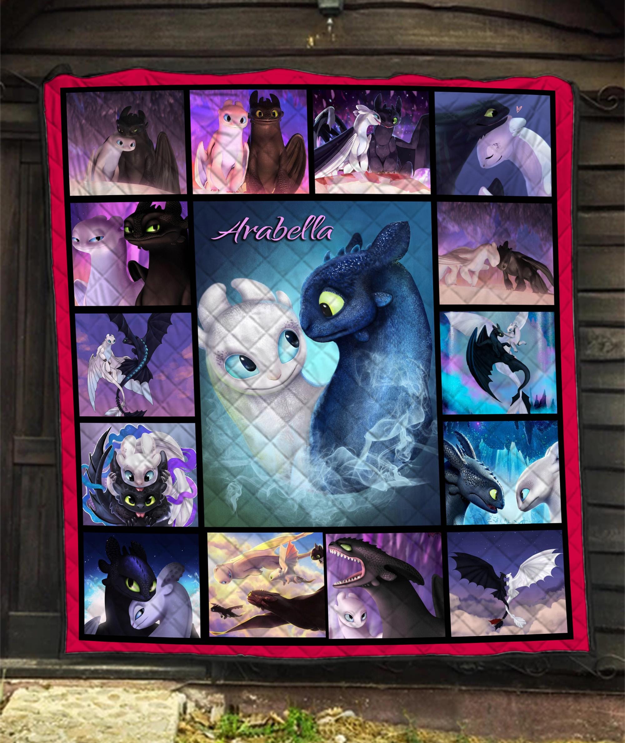 Night Fury Dragon Blanket, Fantasy Movie Quilt
