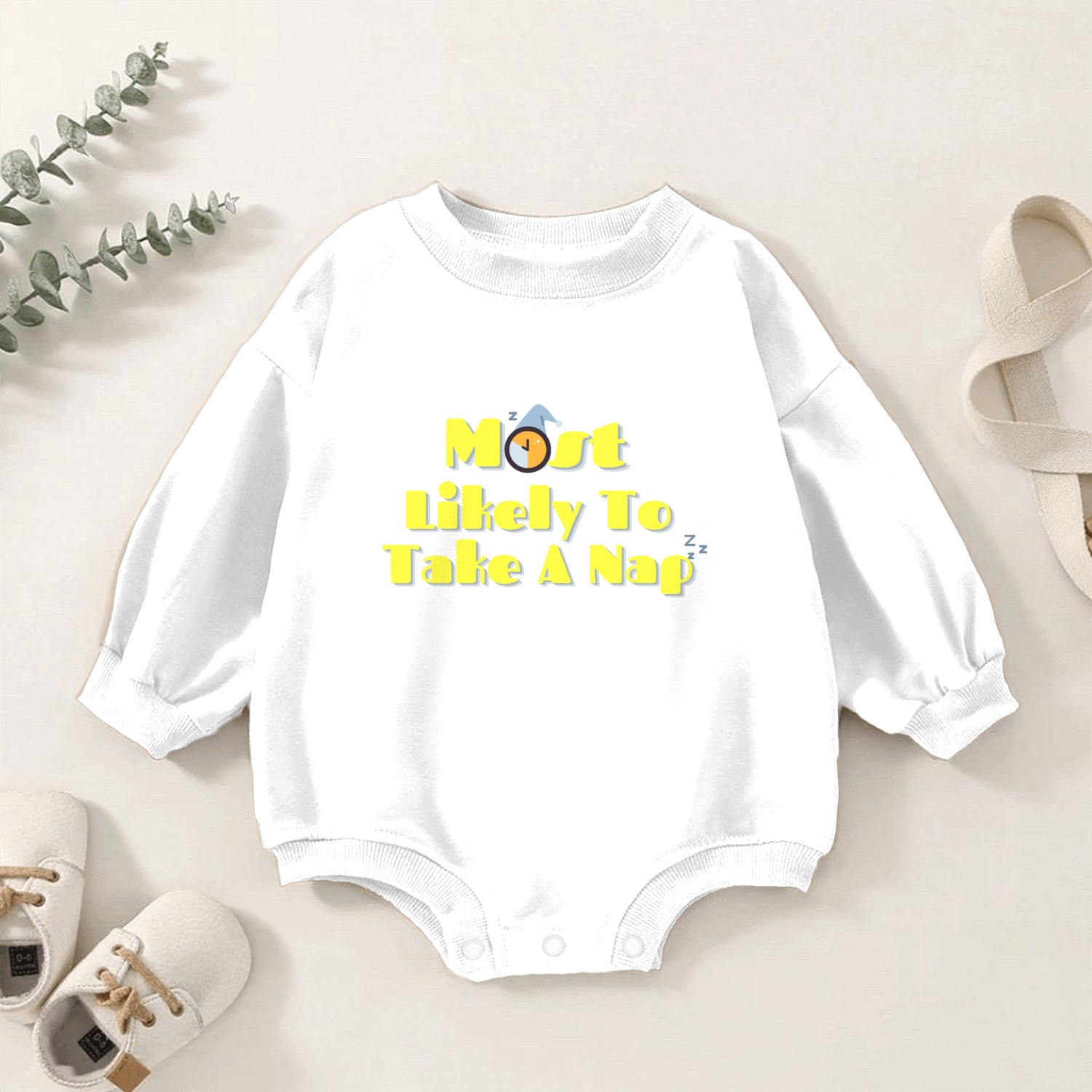 Most likely to take a nap ,sleeping Baby Romper Sweatshirts