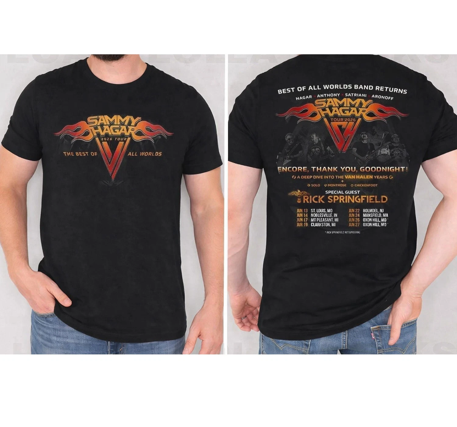 Sammy Hagar Tour 2026 Double Sided T-Shirt