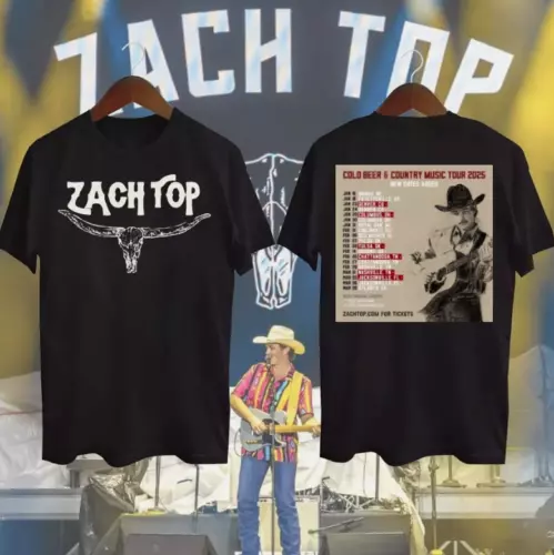 2025 Zach Top Cold Beer & Country Music Tour T-Shirt Gift For Fan All Size
