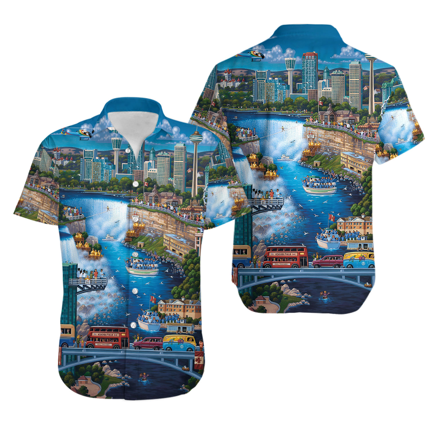 Niagara Falls Hawaiian Shirt Short Sleeve Summer Beach Size S - 5XL