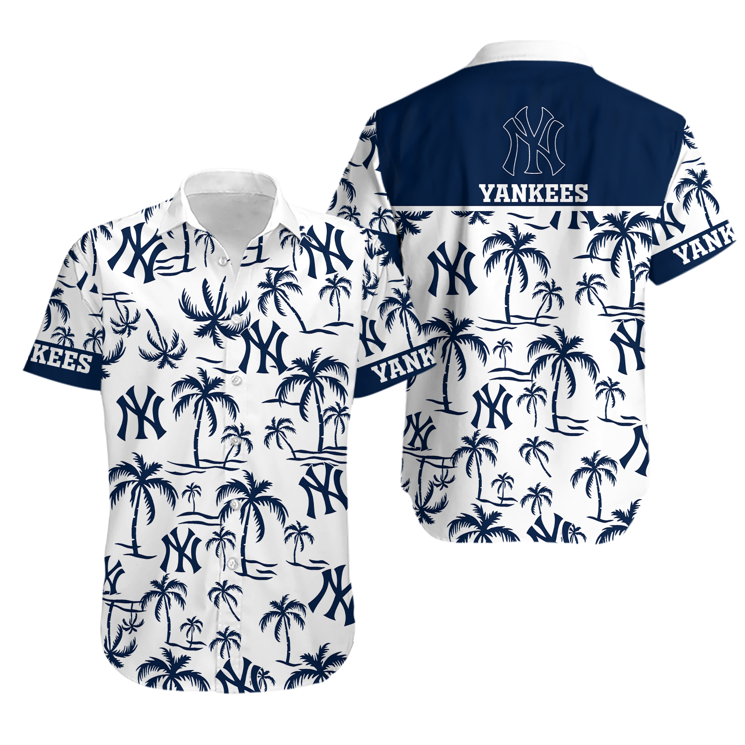 New York Baseball Team Yankeess Hawaiian Button Down Shirt