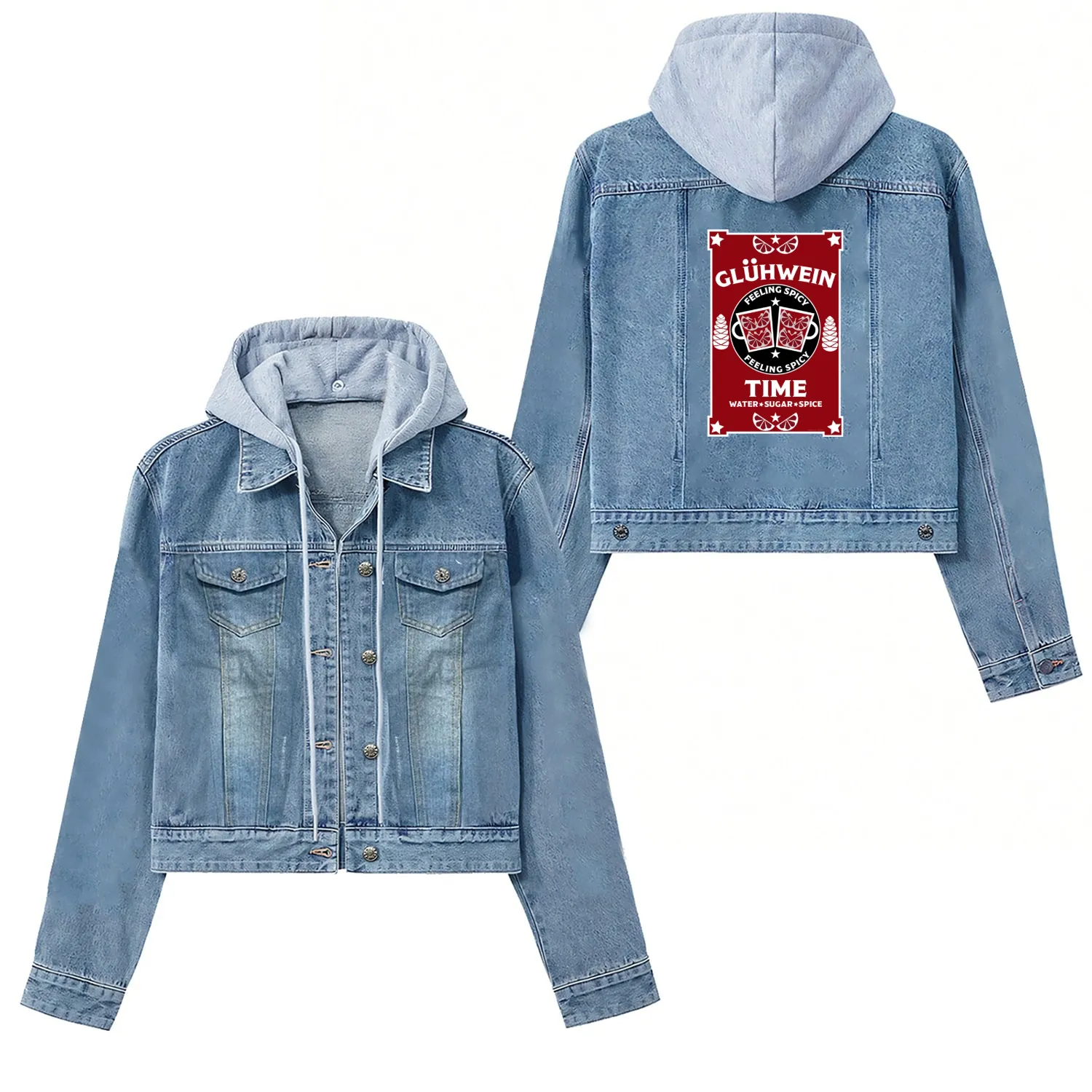 Xmas Mulled Wine Women's Denim Jackets