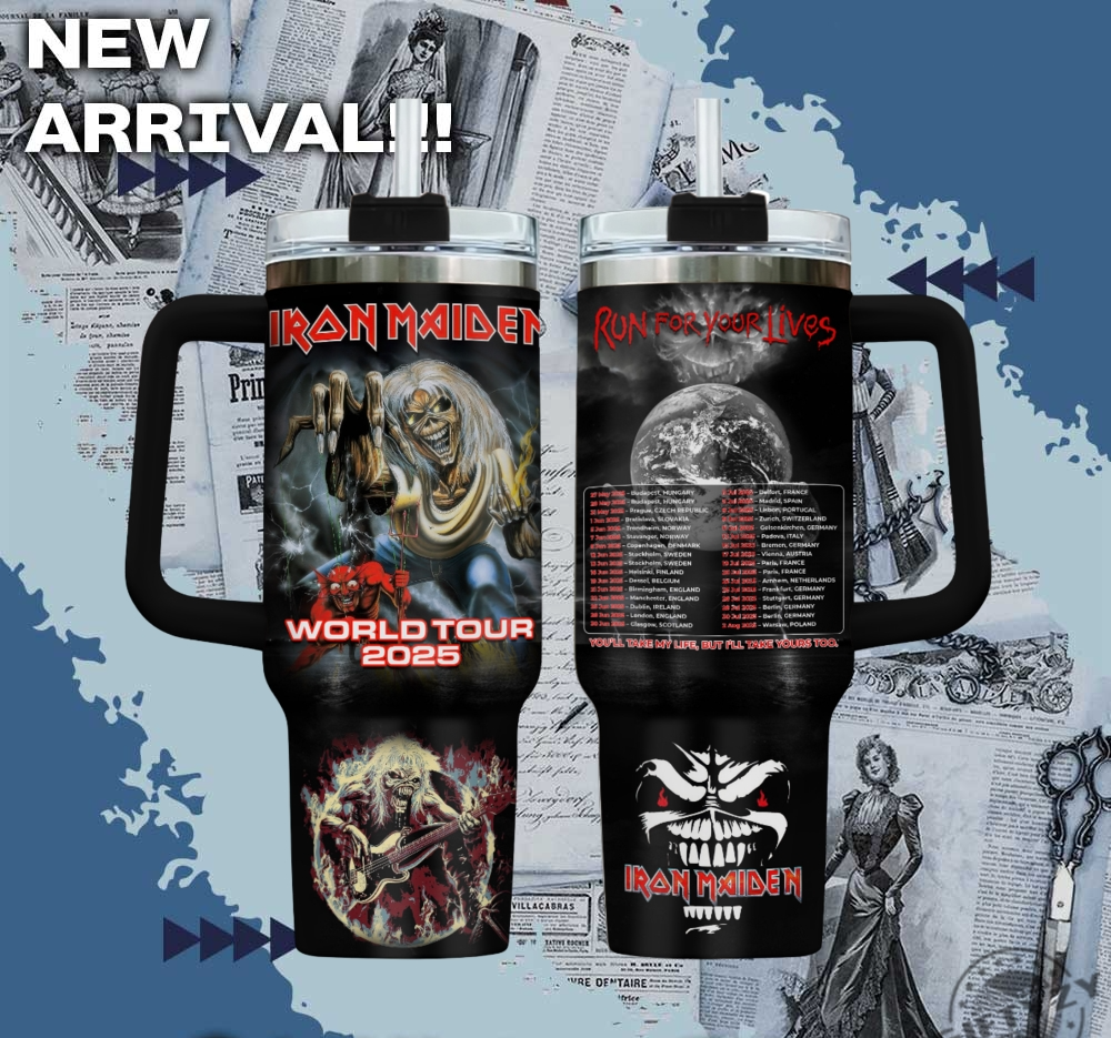 Iron Maiden World Tour 2025 Music Cup Tumbler With Handle