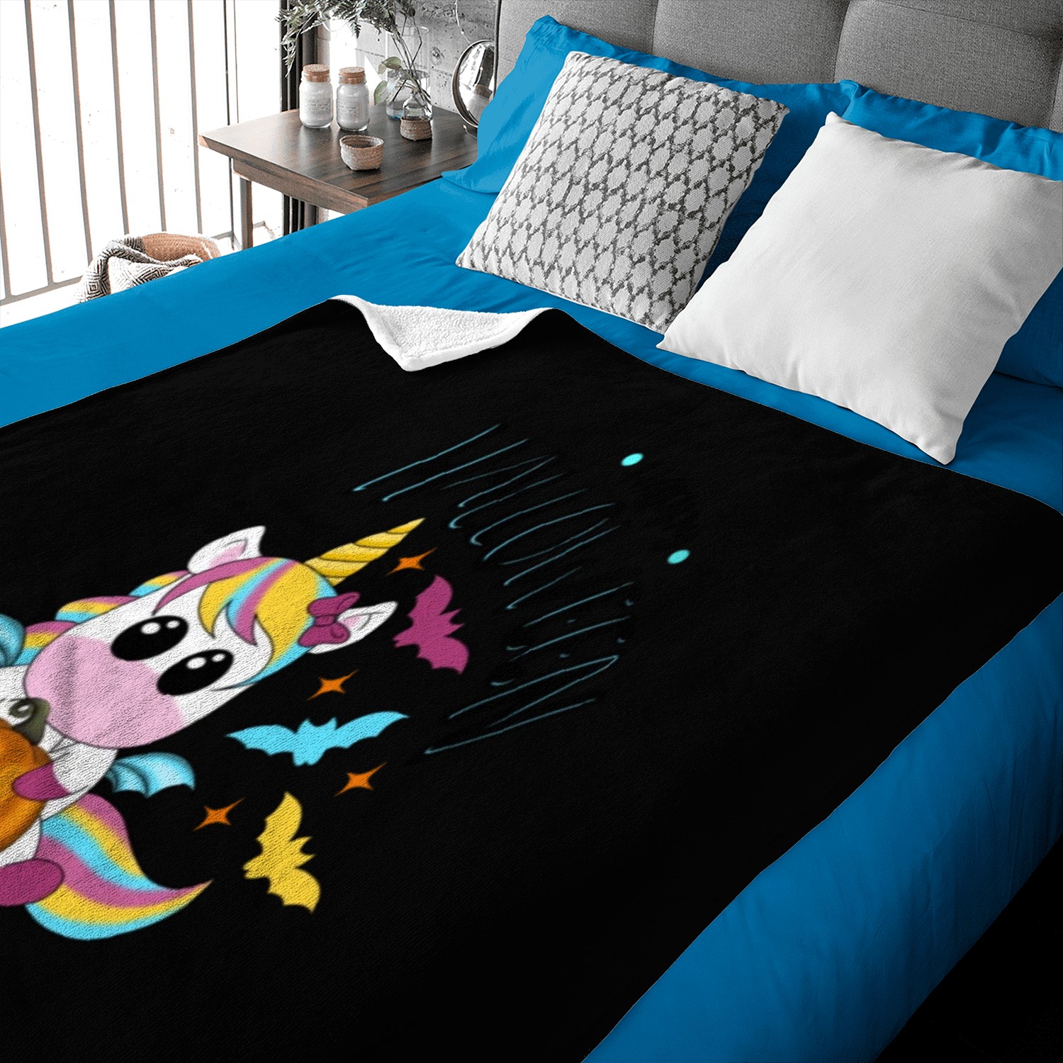 Bat Unicorn - Happy Halloween Baby Blankets