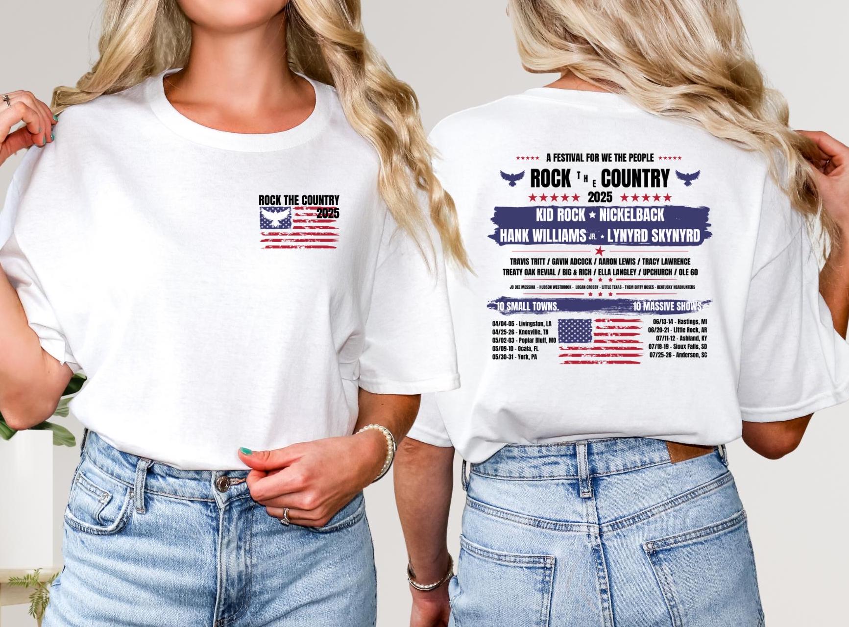 Kid Rock Concert Shirt. Rock the Country 2025 Concert Shirt. A Festival for We The People Shirt. Unisex Shirt. Gift for Her Him.