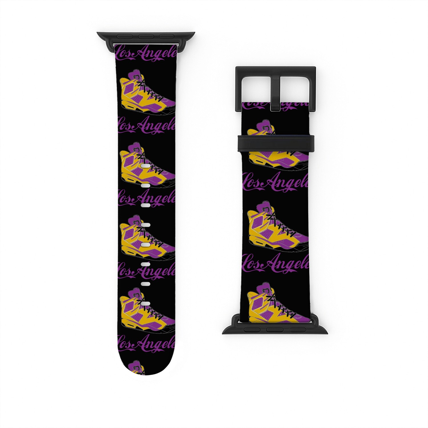 SHOES LOS ANGELES BASKETBALL YELLOW AND PURPLE Watch Bands For Apple Watch