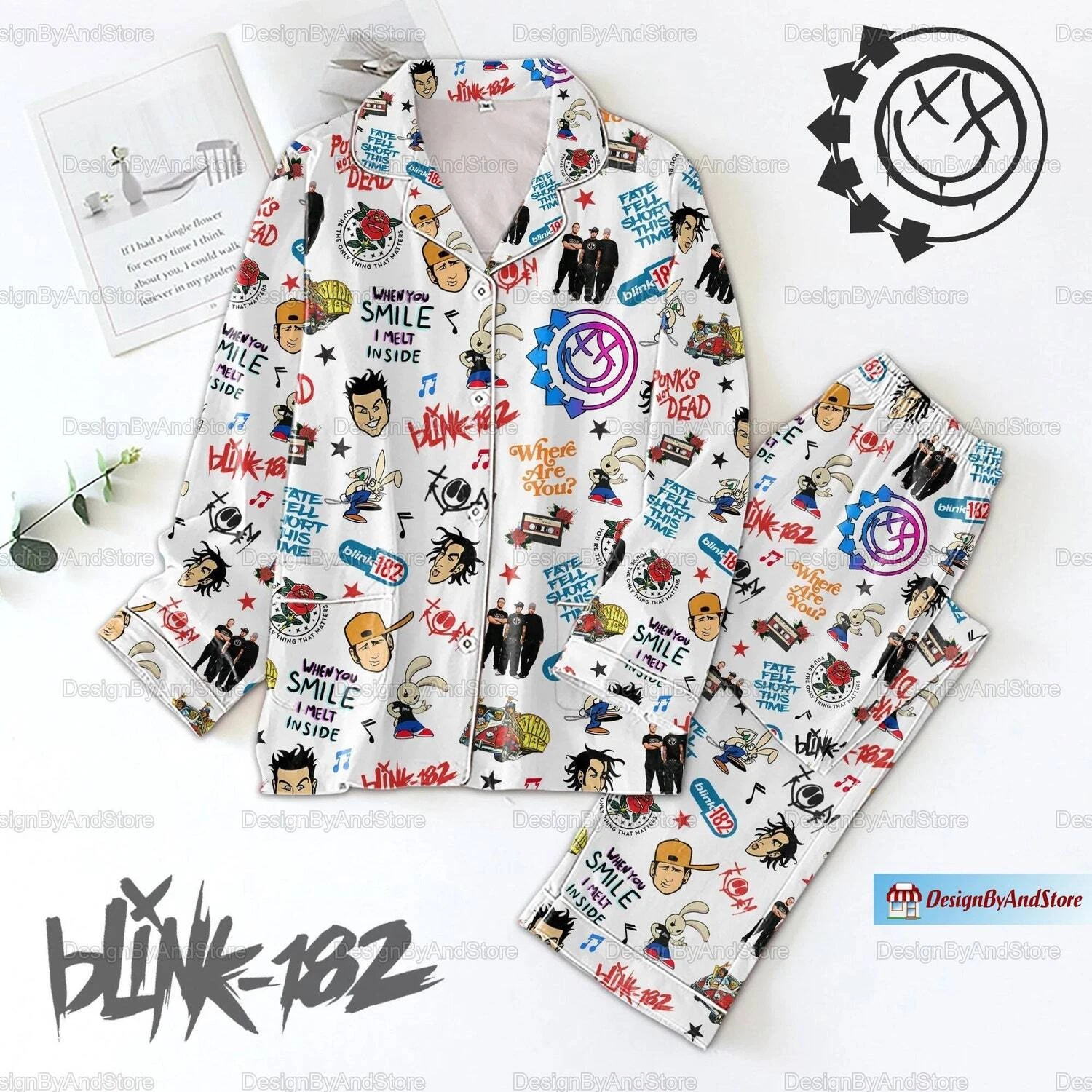 B182 Pajamas Set, B182 Pajamas Pants, B182 Womens Pajamas, Blink