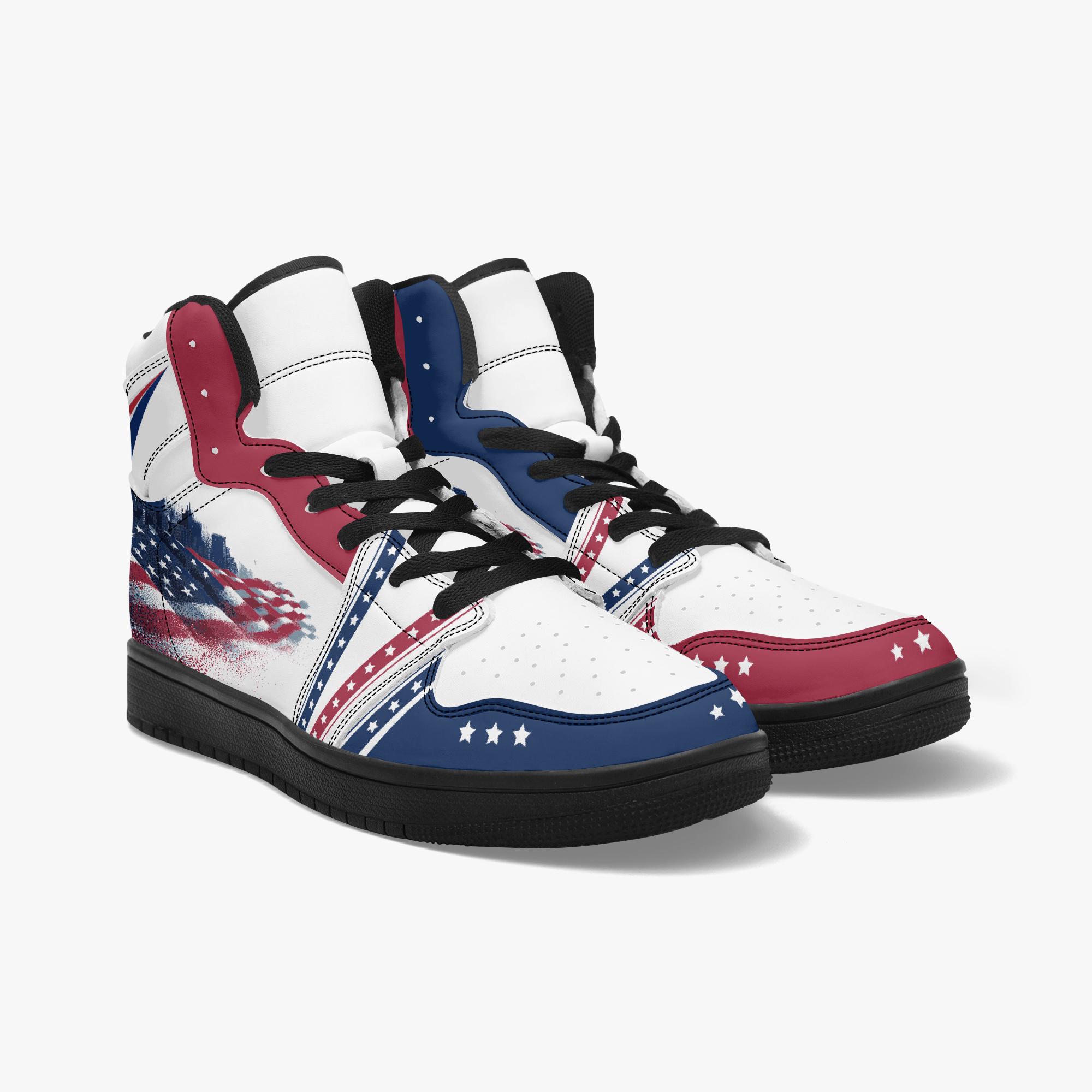 American Flag Eagle High Top Sneakers for Men and Women, Patriotic USA 4th of July Shoes Style
