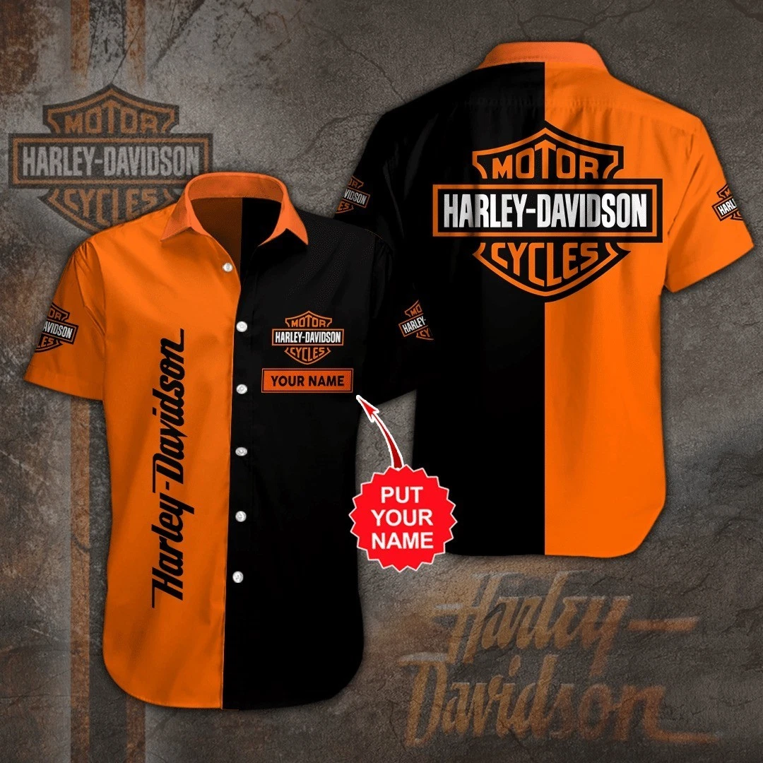 Personalized Harley Motor Racing Davidson Casual Button Down Shirt