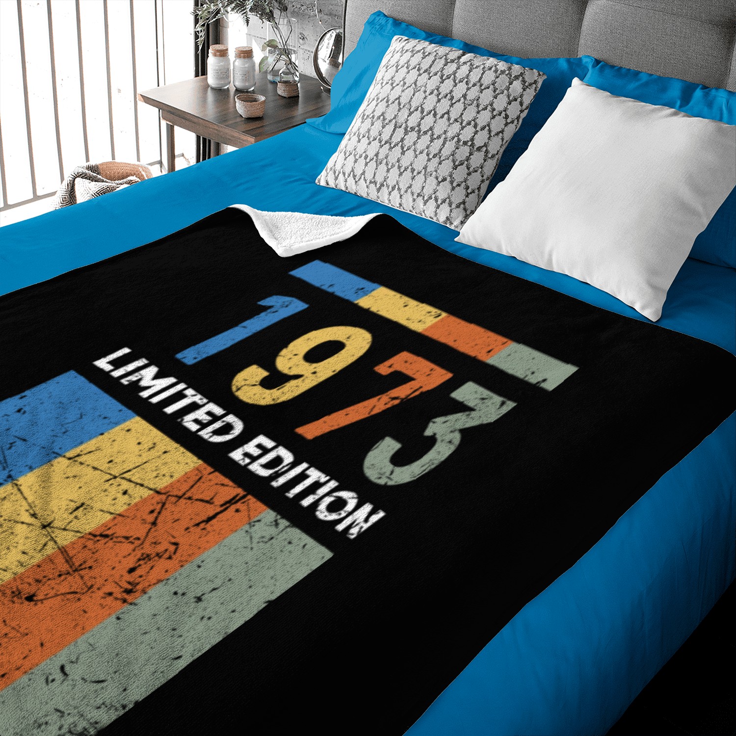 50 Years Vintage 1973 Retro 50th Birthday Baby Blankets