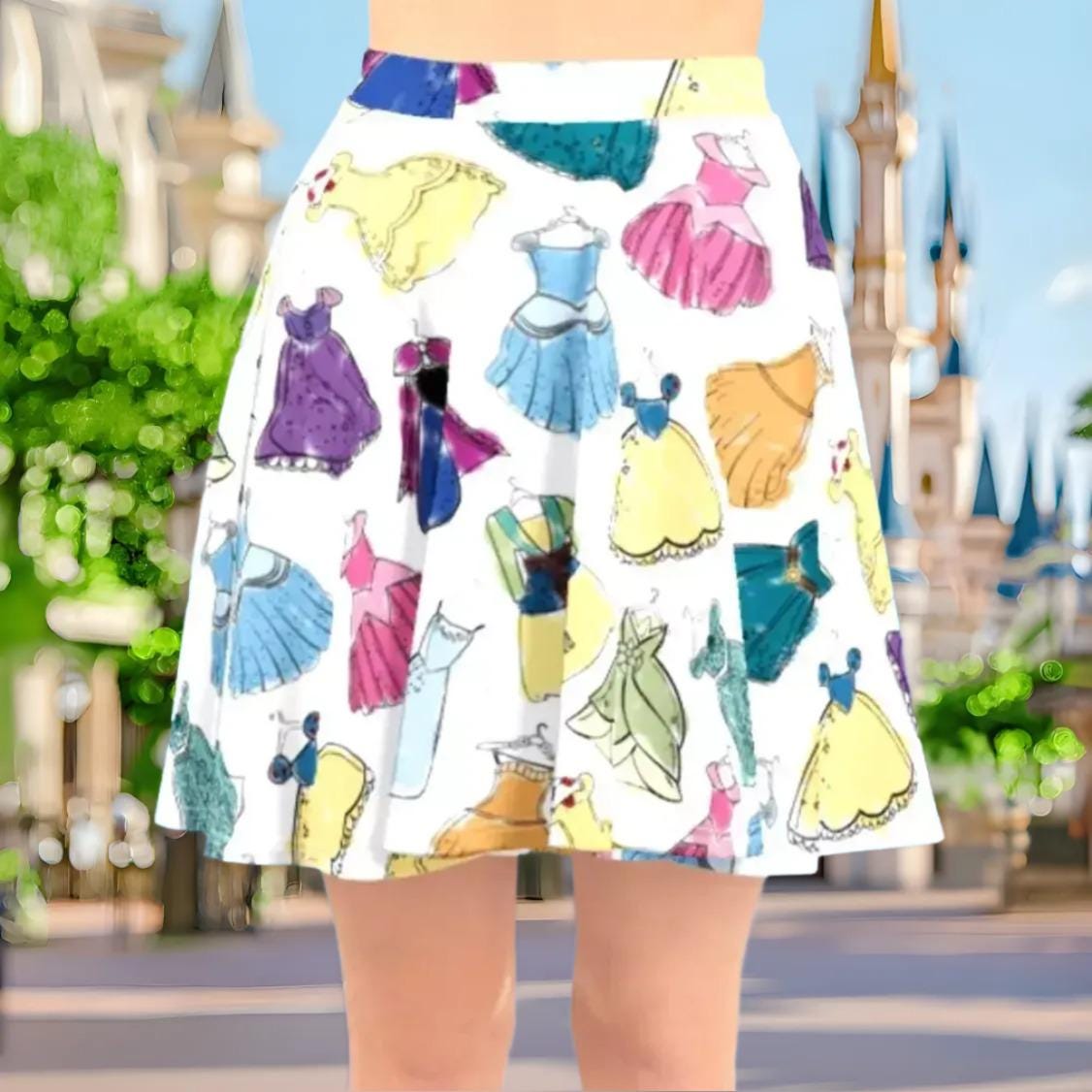 Princess Dress Sketches Skater Skirt