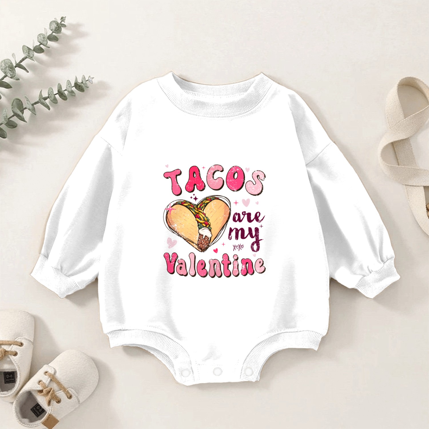 Groovy Tacos Are My Valentine Baby Romper Sweatshirts