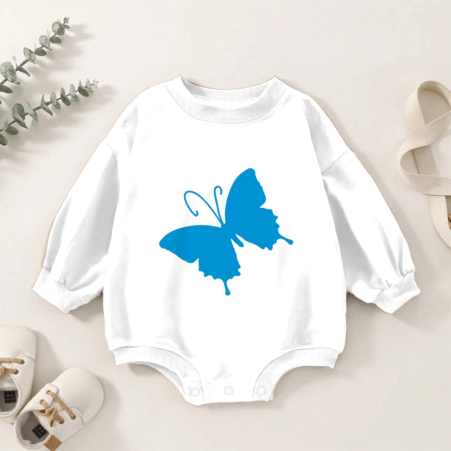 blue_butterfly_insect Baby Romper Sweatshirts