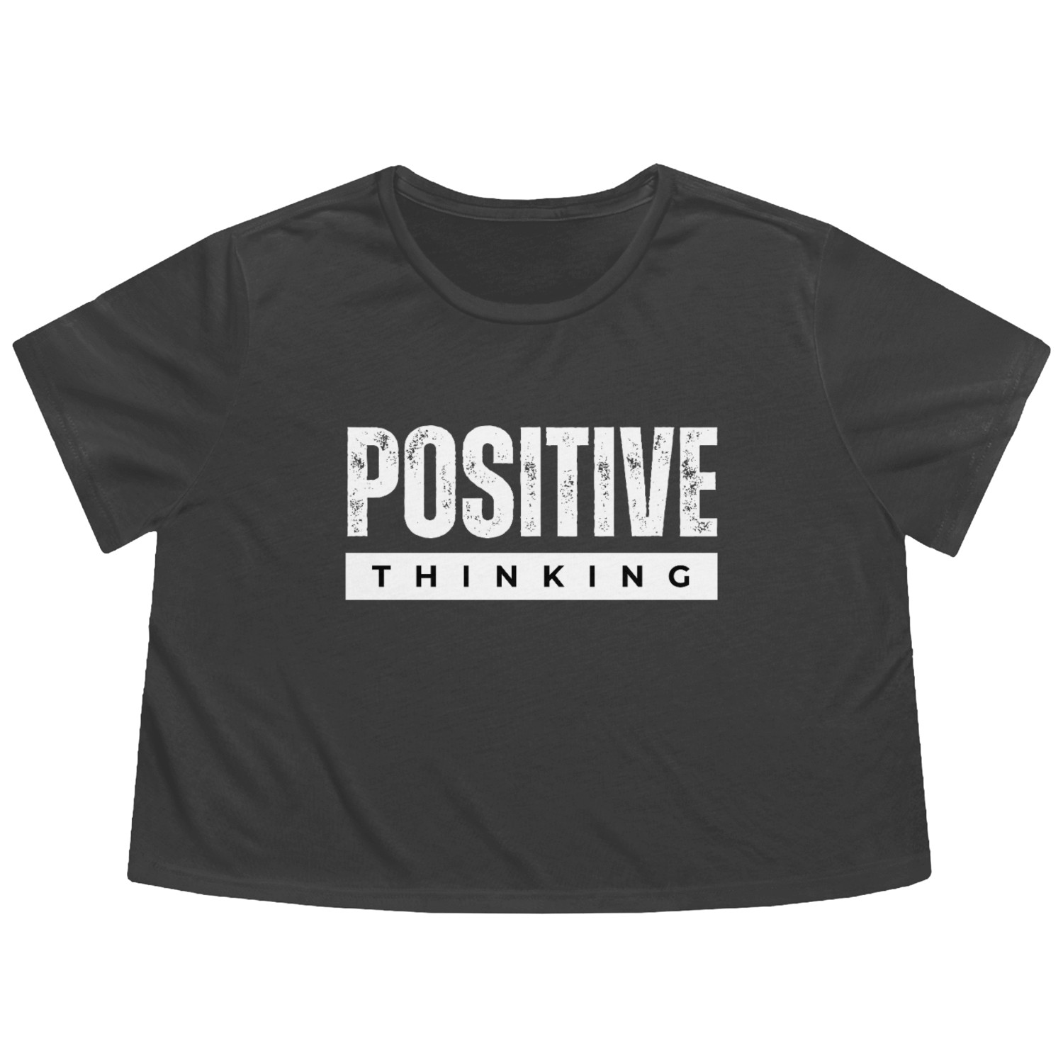 Positive Thinking Inspirational Quote Flowy Cropped Tees