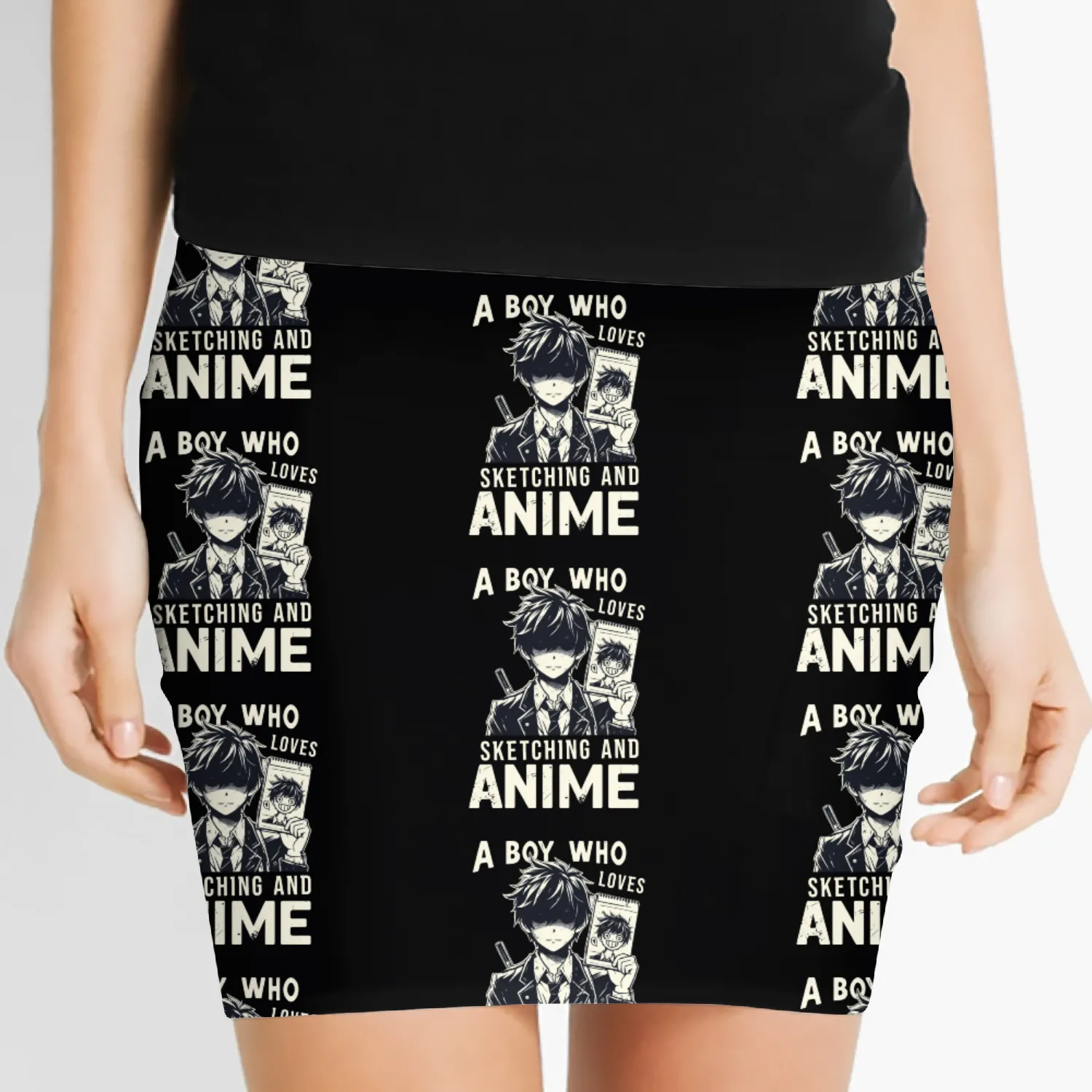 A Boy Who Loves Sketching And Anime Japanese Manga Women's Mini Skirts