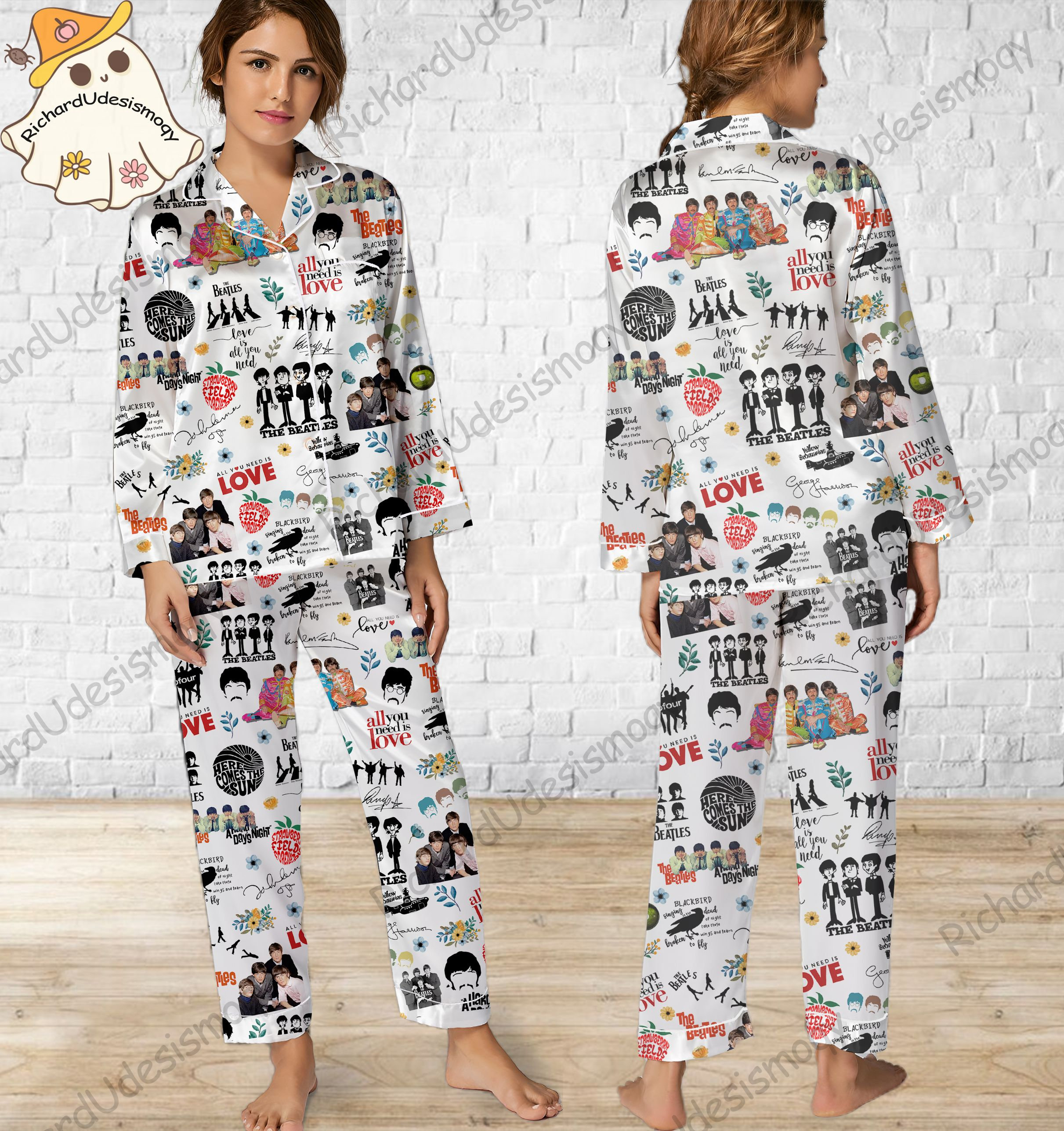 The Beatles Pajamas Set, The Beatles Pyjamas Set, Holiday Pajamas, Pajamas Pants, Women Pajamas, Sleepwear Pajama, Custom Sleepwear