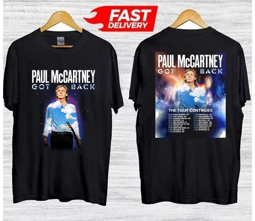 P McCartney Got Back Tour 2025 North America T-Shirt for Fans