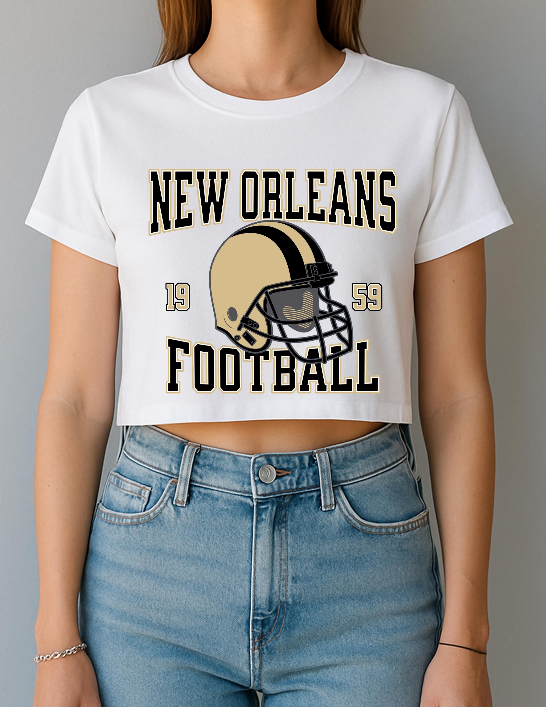 New Orleans Football Womens Crop Top, Sports Fan Clothing