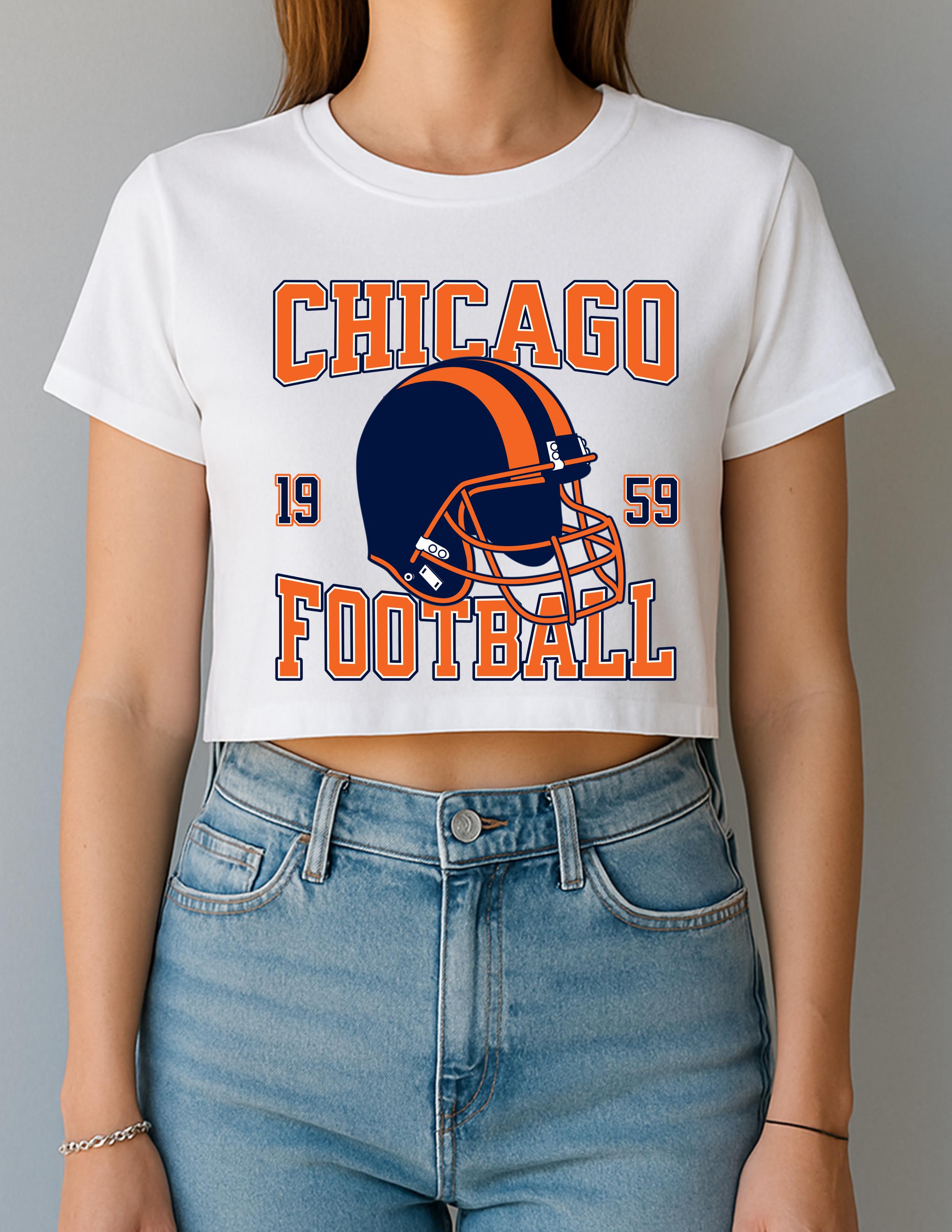Chicago Football Womens Crop Top, Sports Fan Clothing