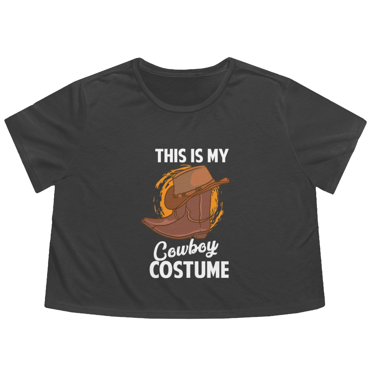 This Is My Cowboy Costume Country Western Flowy Cropped Tees
