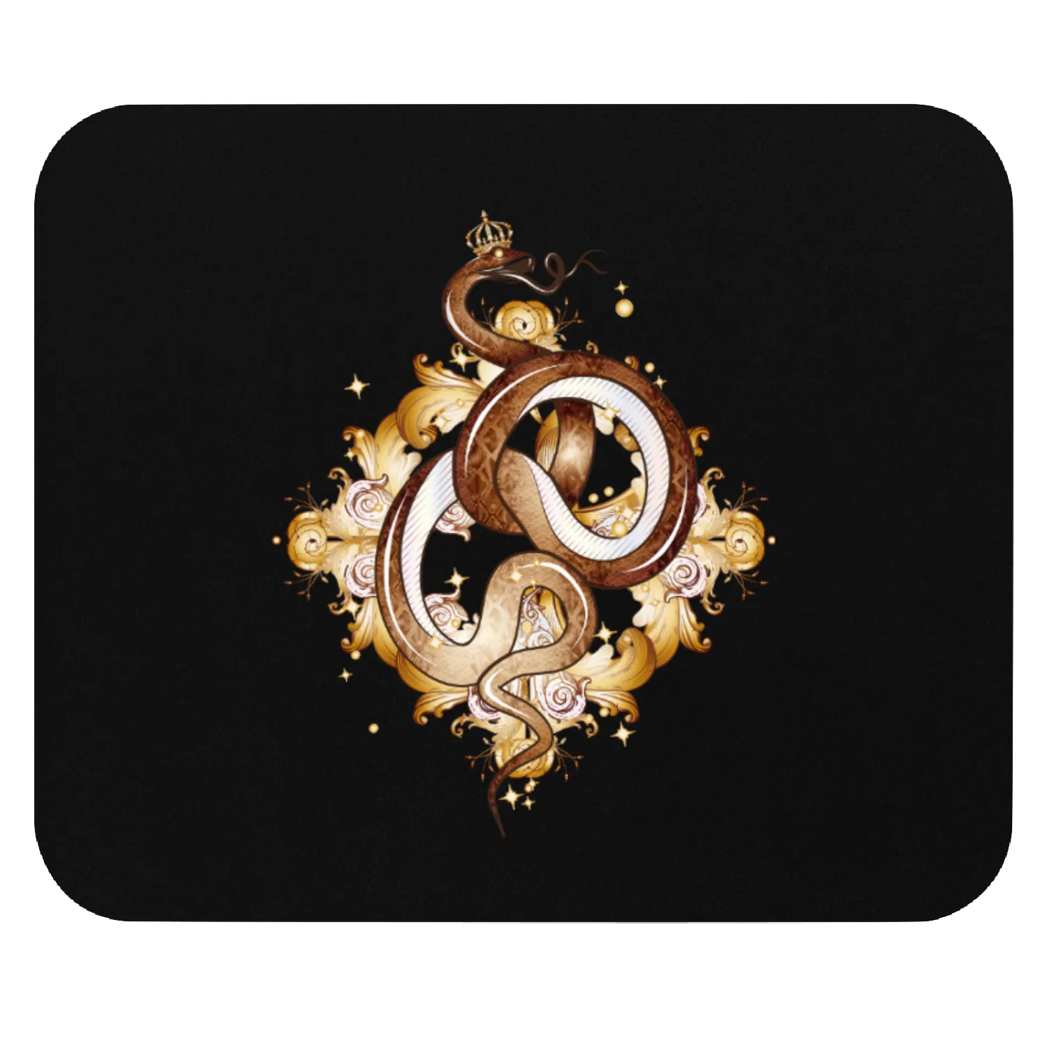 Snake with a Crown – Symbol of Grace & Power Mouse Pads