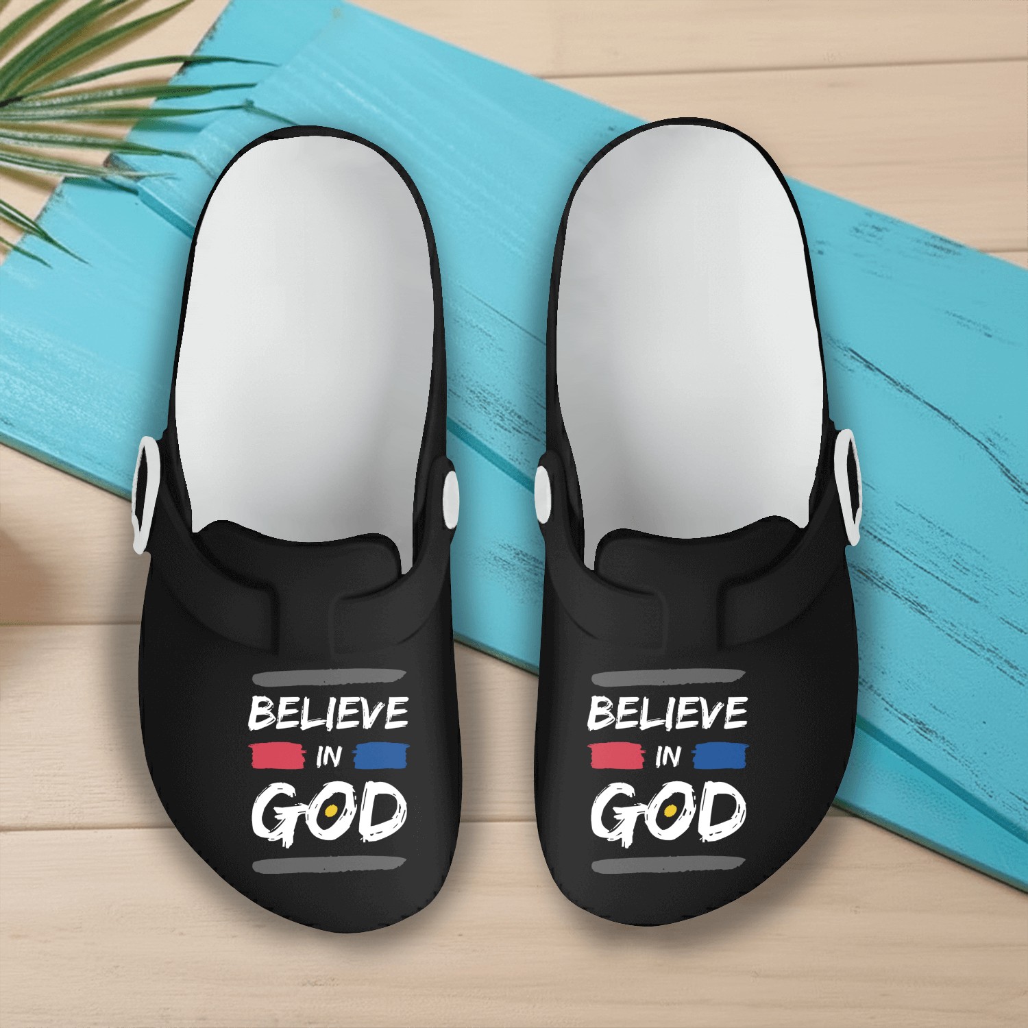 Believe in god Slip On Clogs